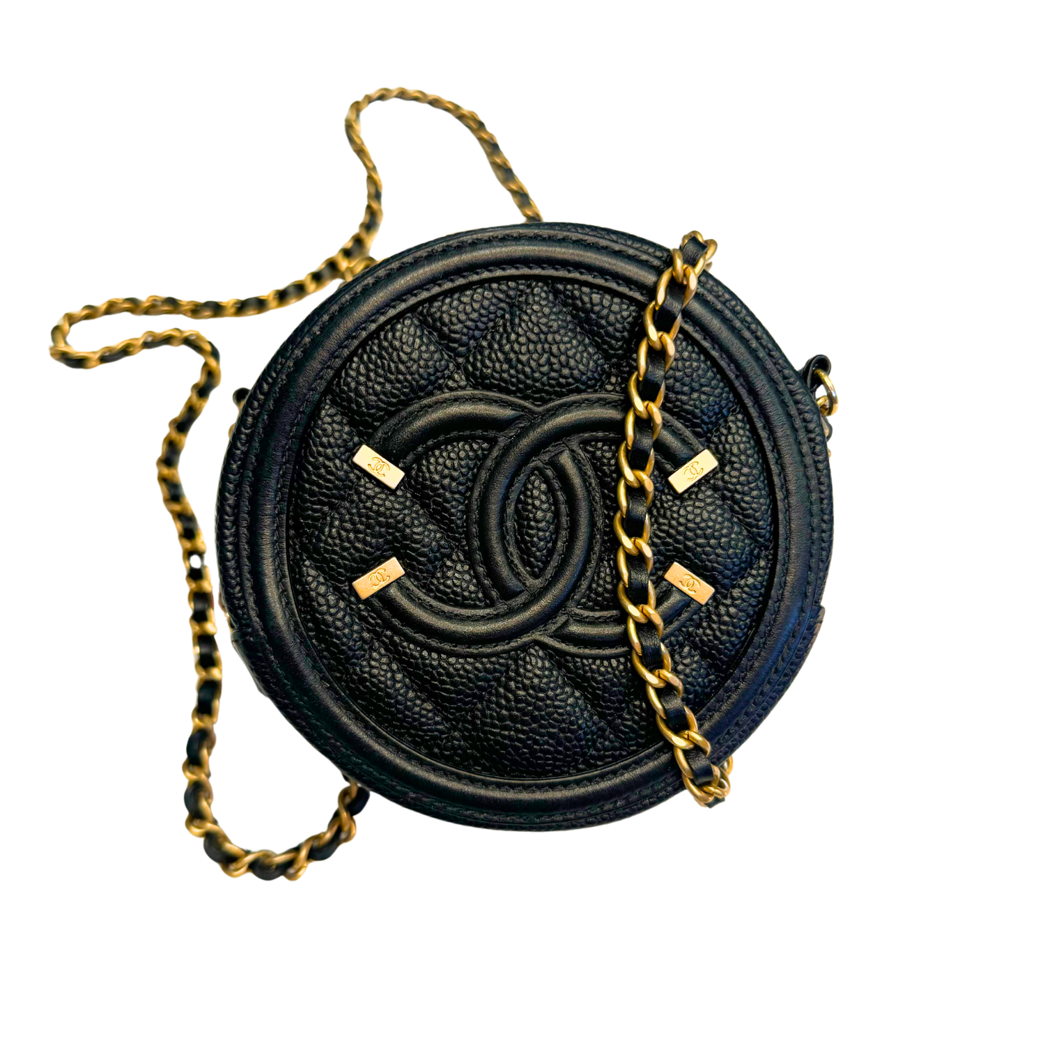 Chanel Caviar Quilted Round Filigree Crossbody
