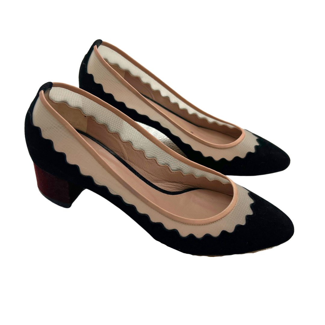 Chloe Suede Scalloped Heel