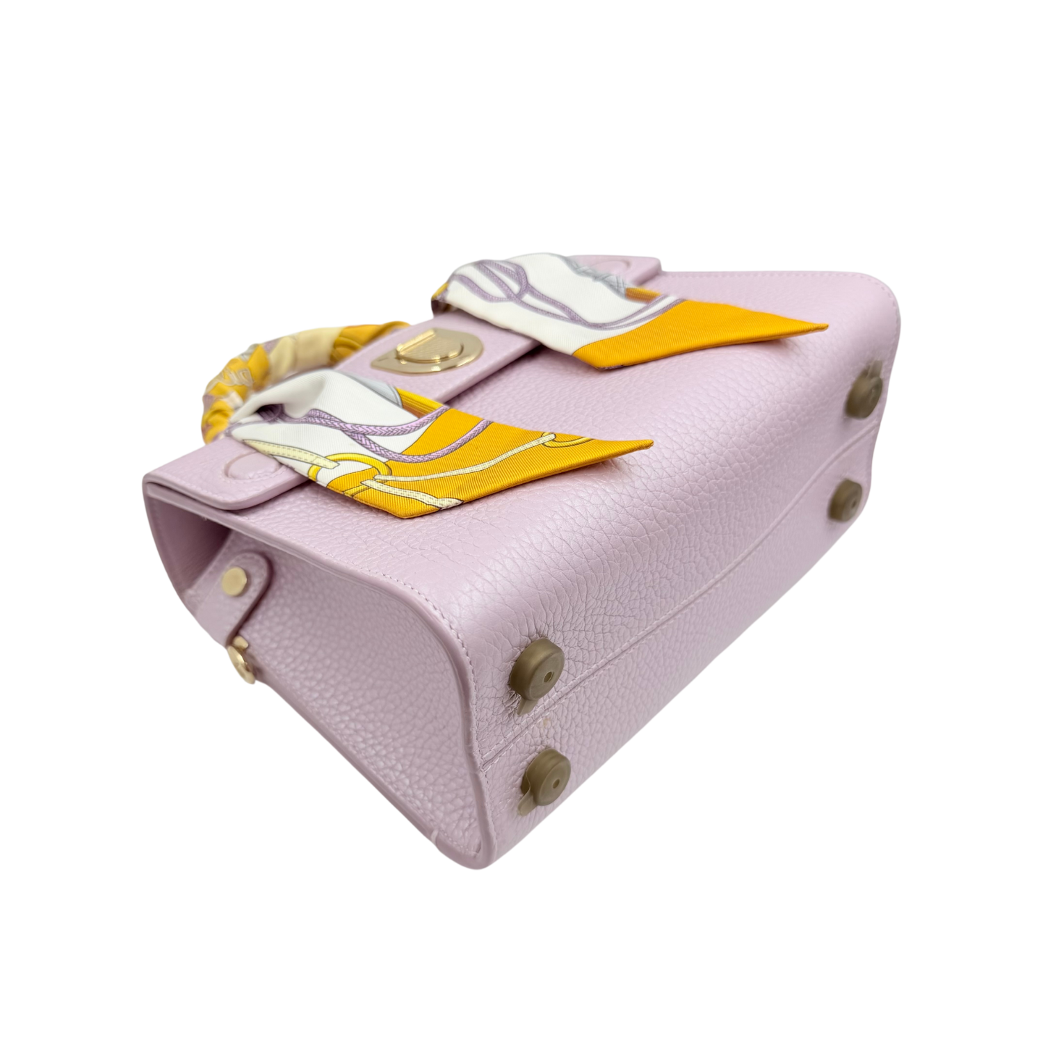 Christian Dior Mini Leather Diorever Tote Crossbody Bag with Top Handle Lavender (comes with Hermès Twilly)