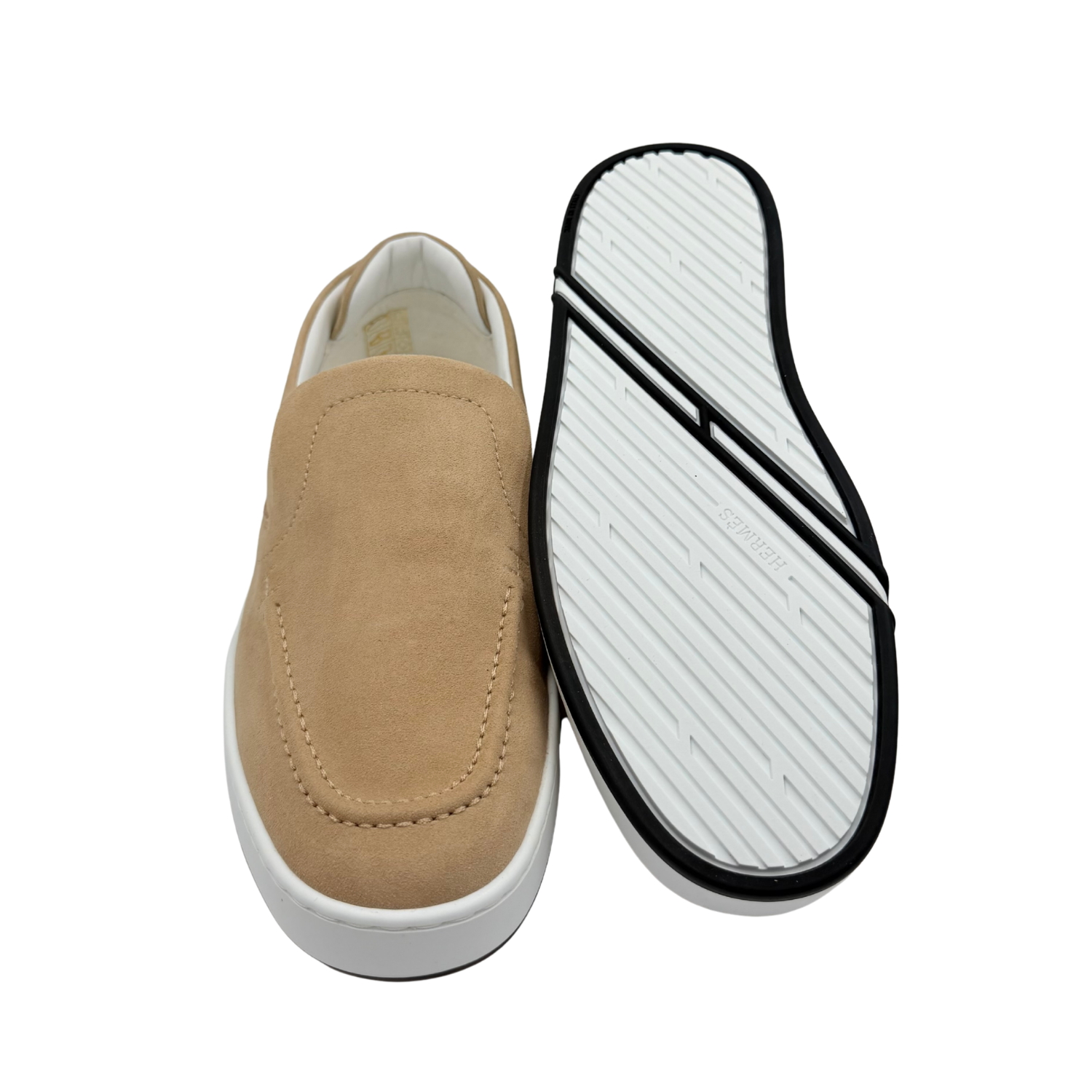 Hermès Suede Kiddy Slip-On Sneaker Beige Size 37