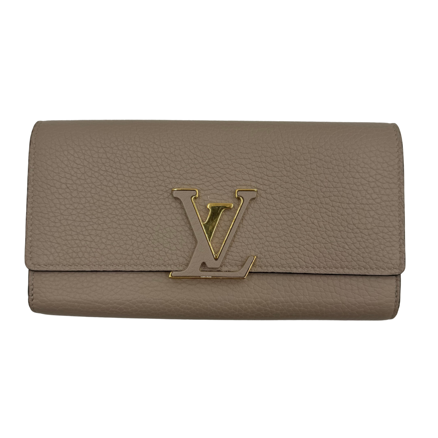 Louis Vuitton Capucines Flap Wallet Pebble
