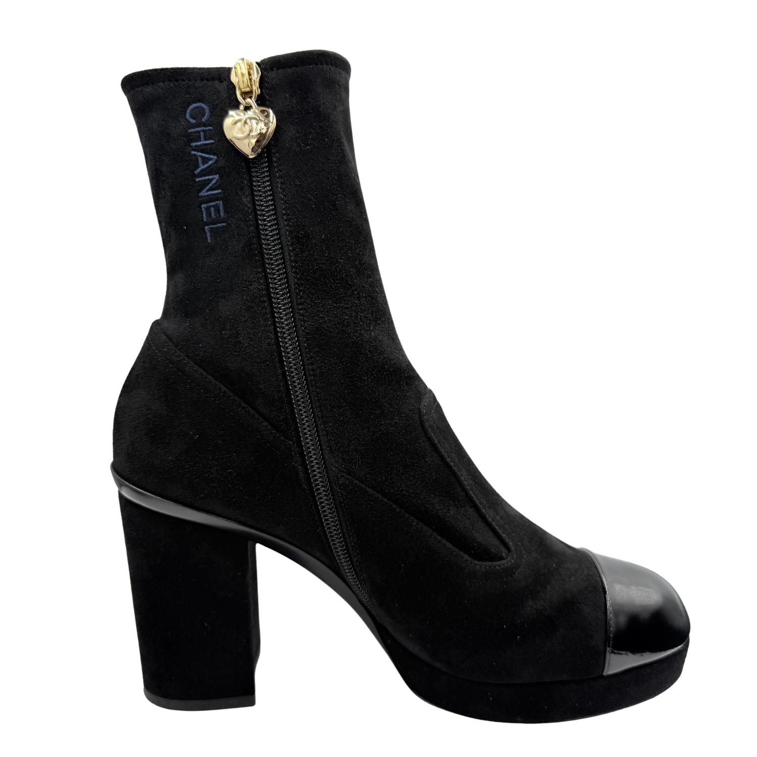 Chanel Interlocking CC Sock Boots Black