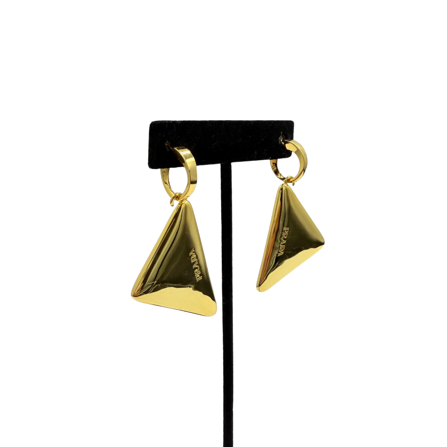 Gold Triangle Hoop Earrings
