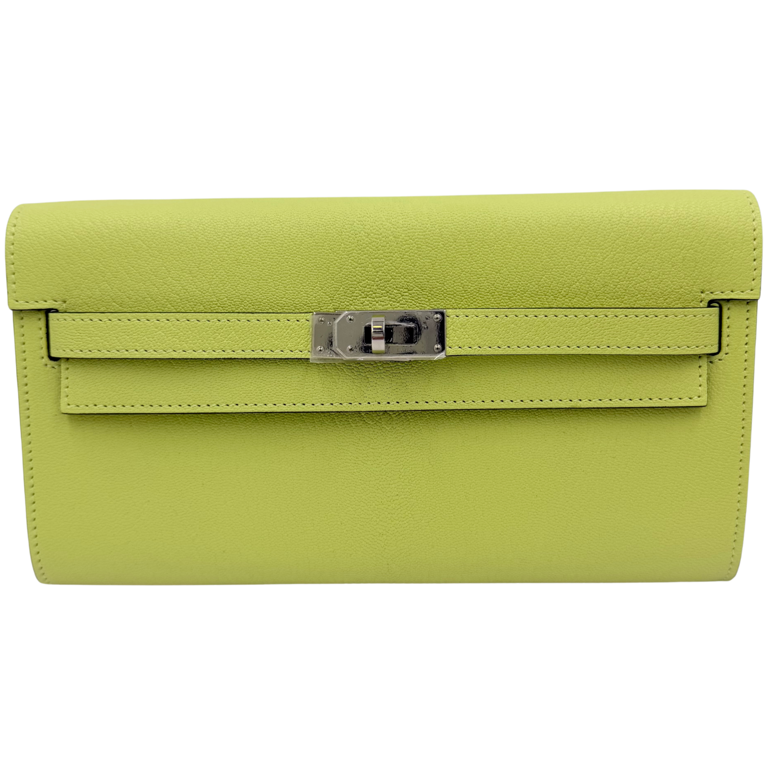 Kelly Wallet To Go Chevre Palladium Hardware Jaune Bourgeon