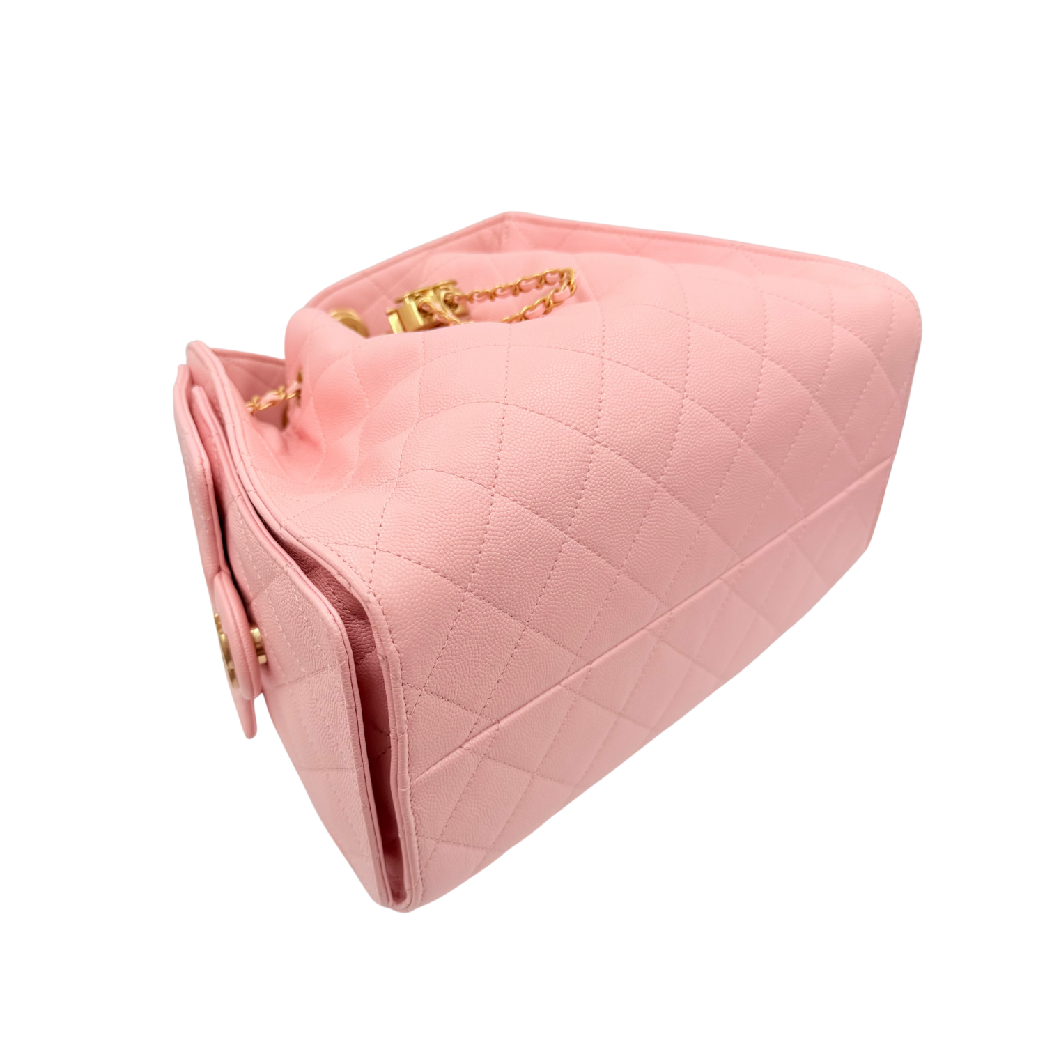 Chanel Small Quilted Caviar Leather Chanel 25 Handbag Bubblegum Pink