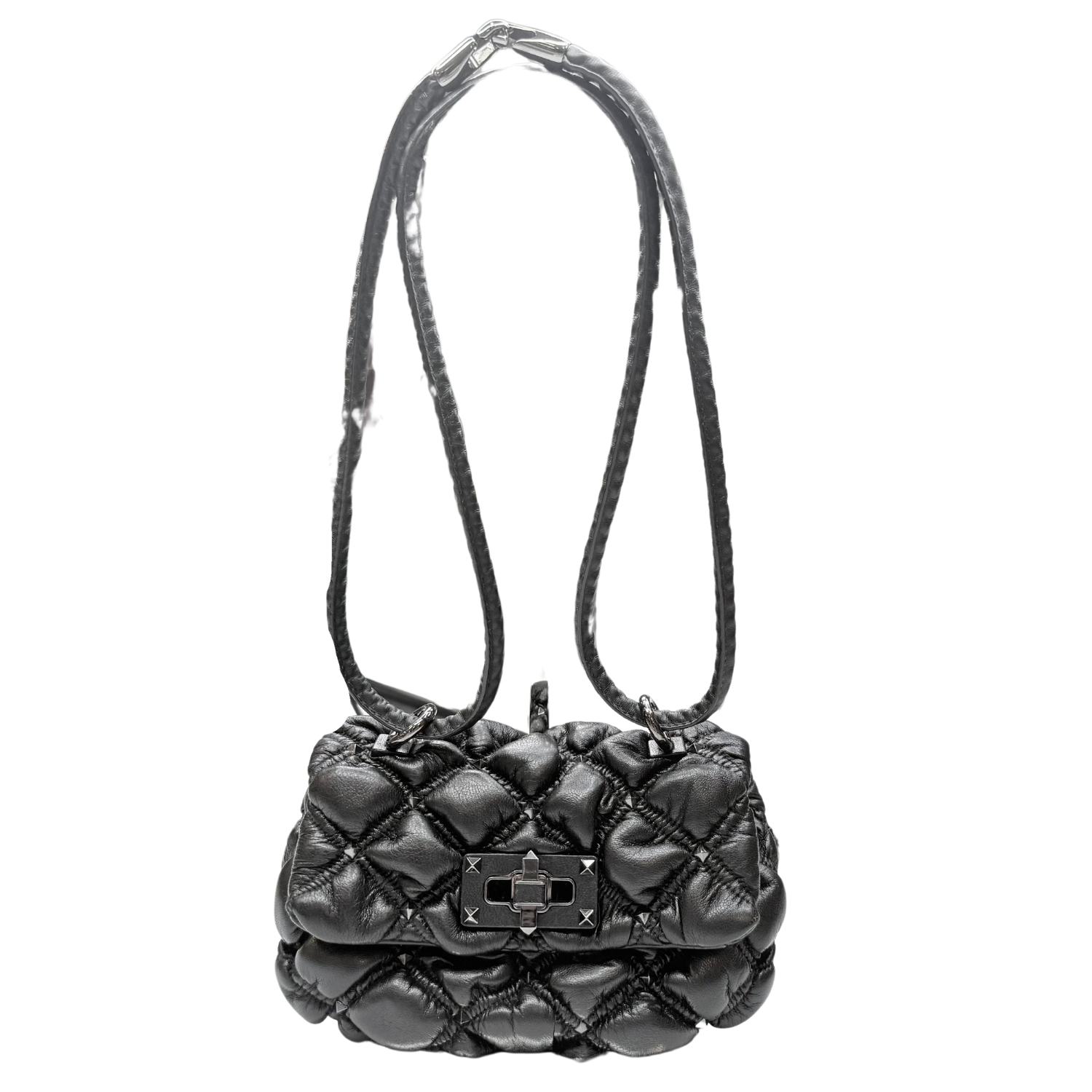 Valentino Rockstud Spike Me Crossbody Bag Black