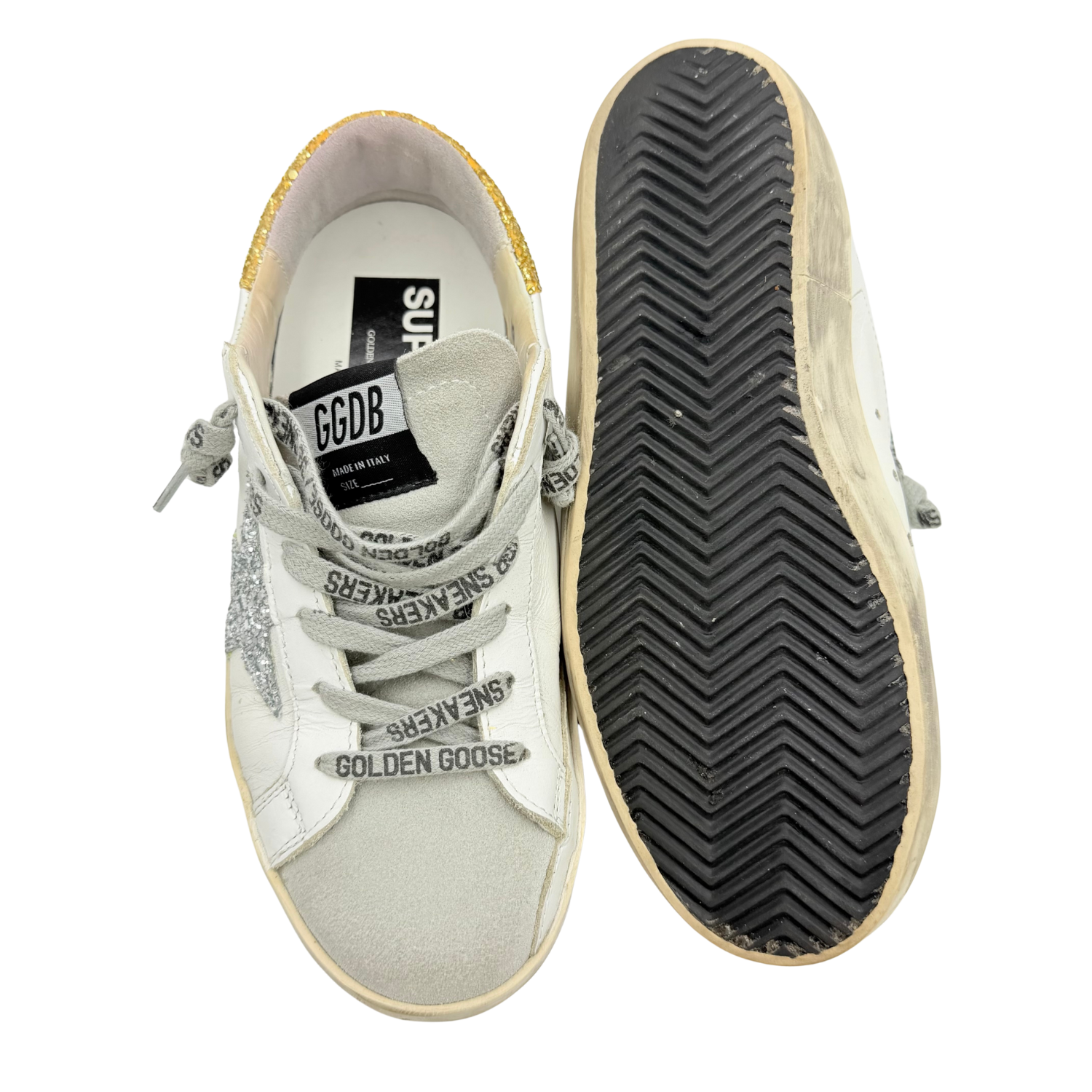 Golden Goose Superstar Croco Glitter Low-Top Sneakers