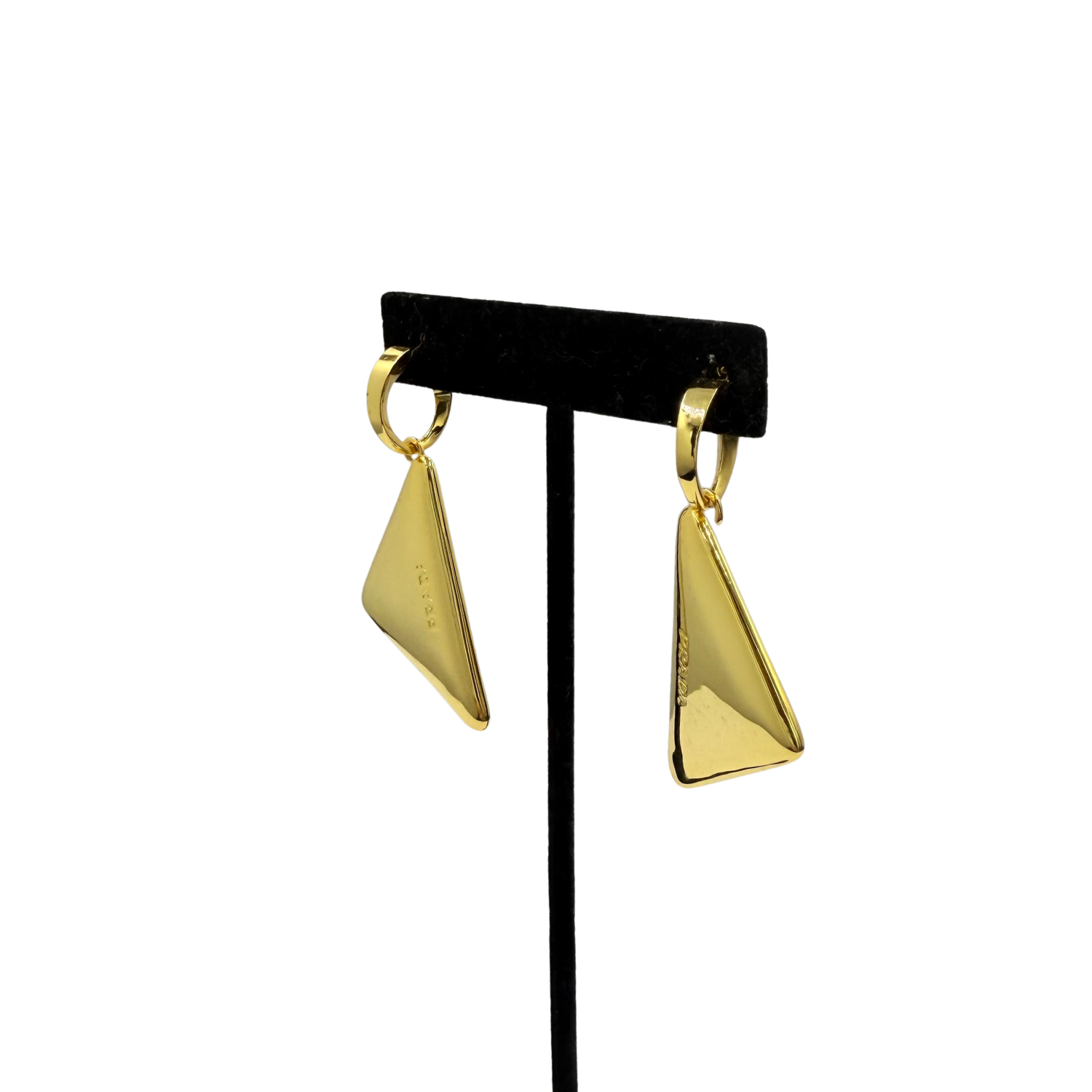 Gold Triangle Hoop Earrings