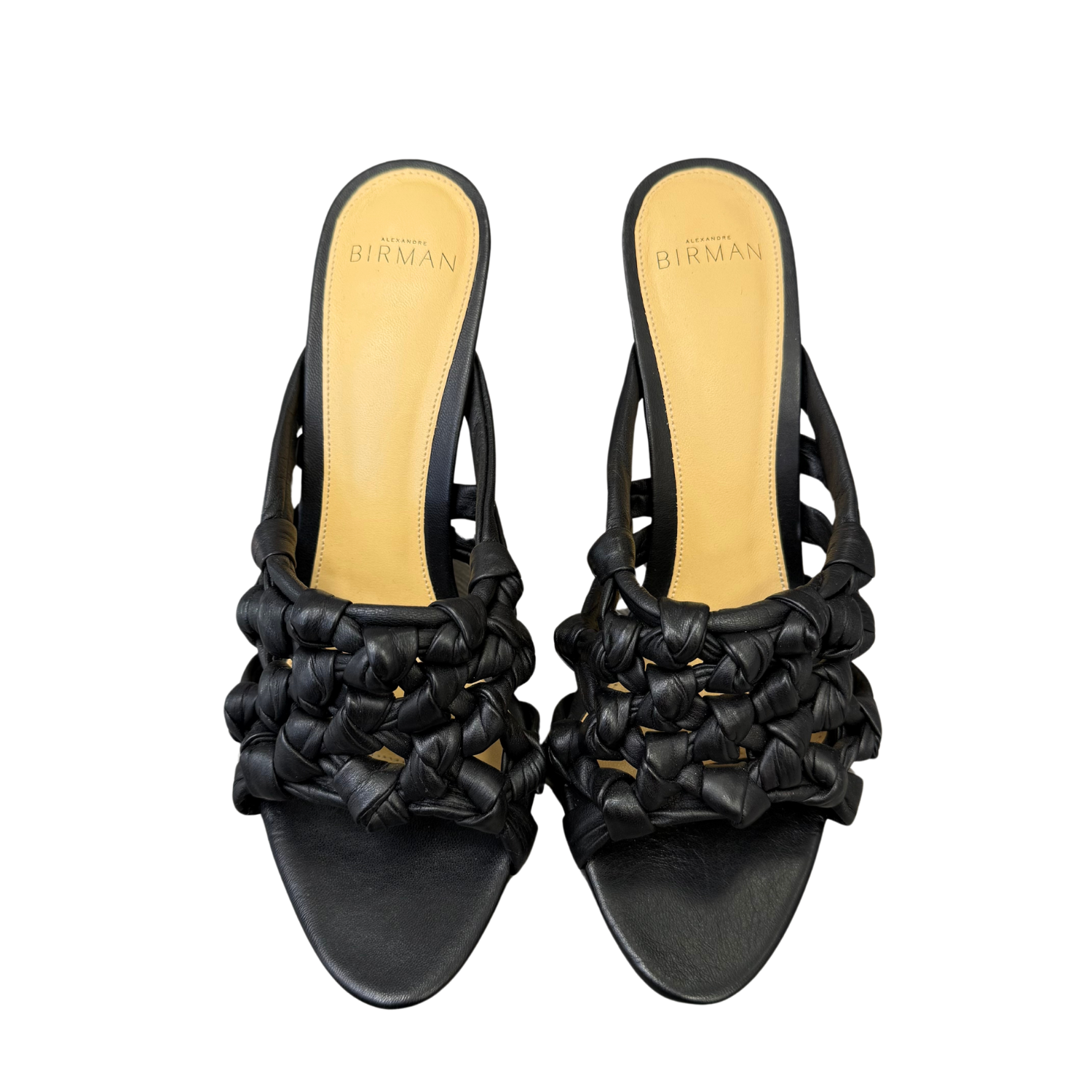 Alexandre Birman Carlotta Braided Leather Heeled Sandals Black
