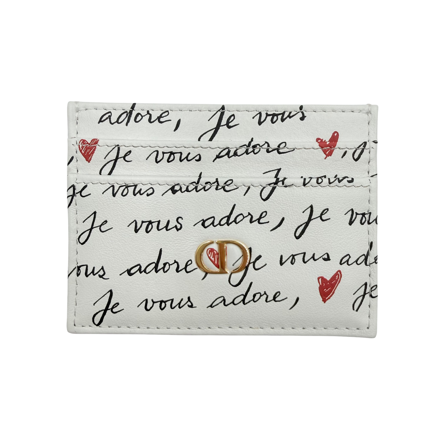 Christian Dior Limited Love Card Holder White Print