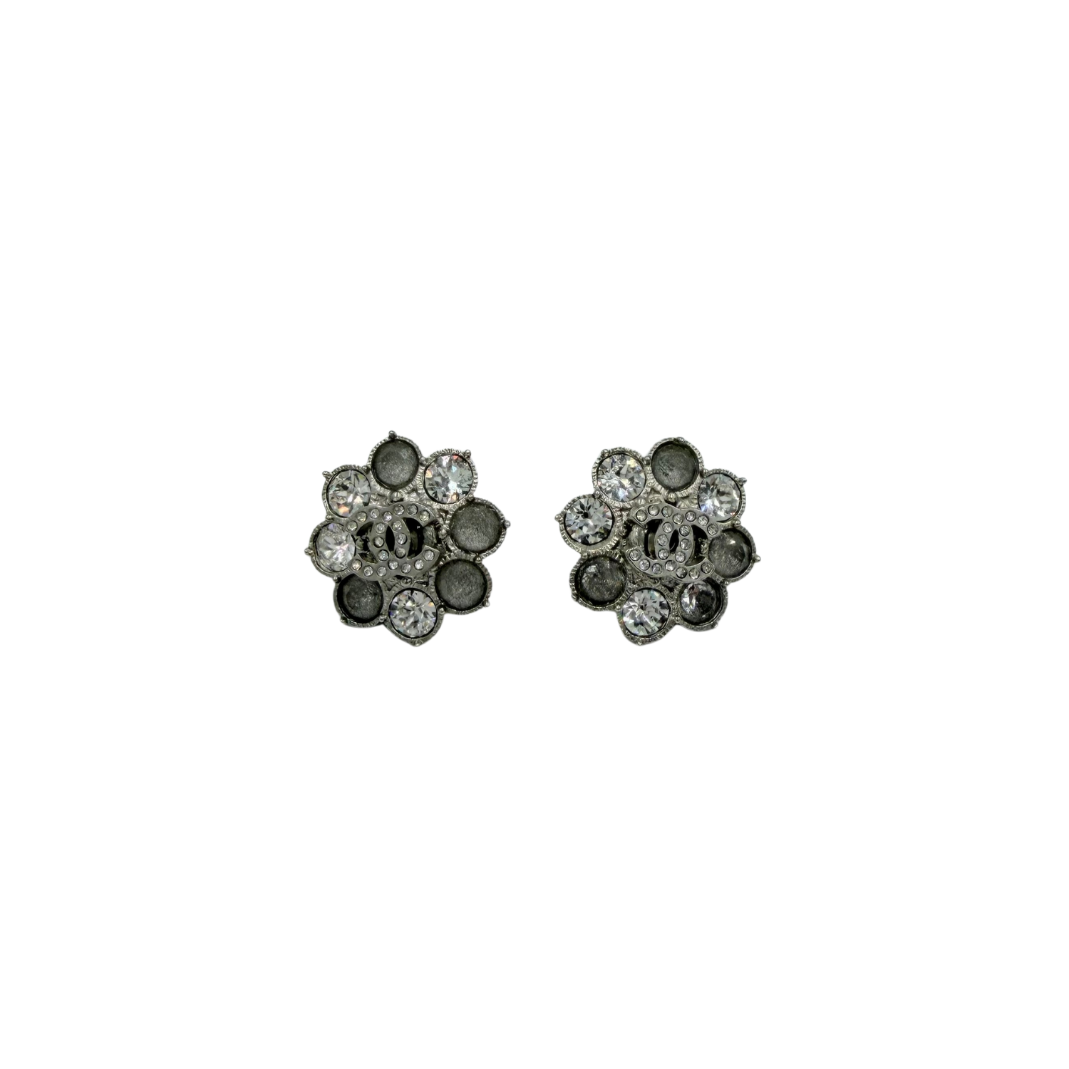 Chanel CC Flower Cluster Earrings