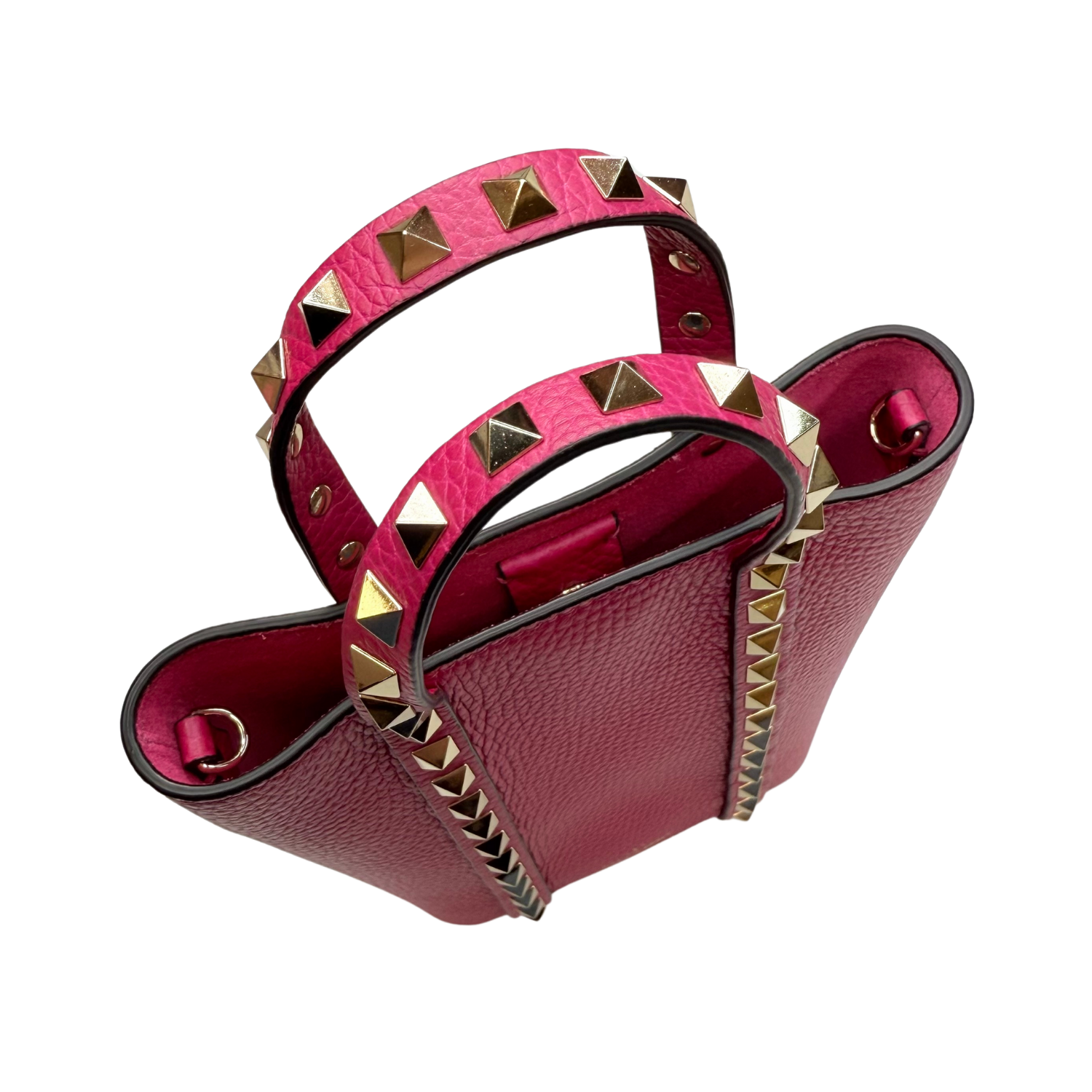 Valentino Rockstud Calfskin Crossbody Bag Magenta