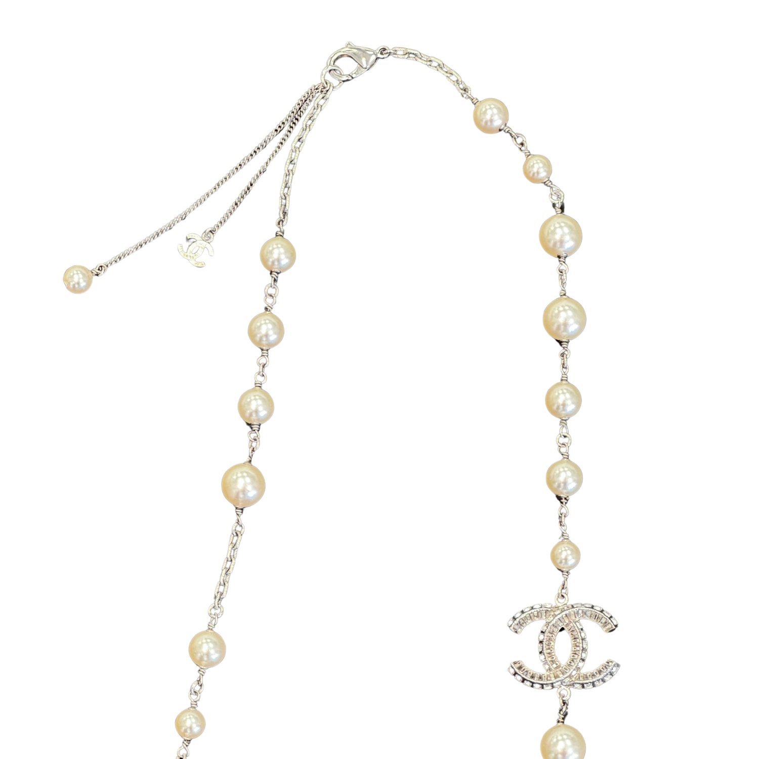 Chanel Crystal Pearl Long Necklace