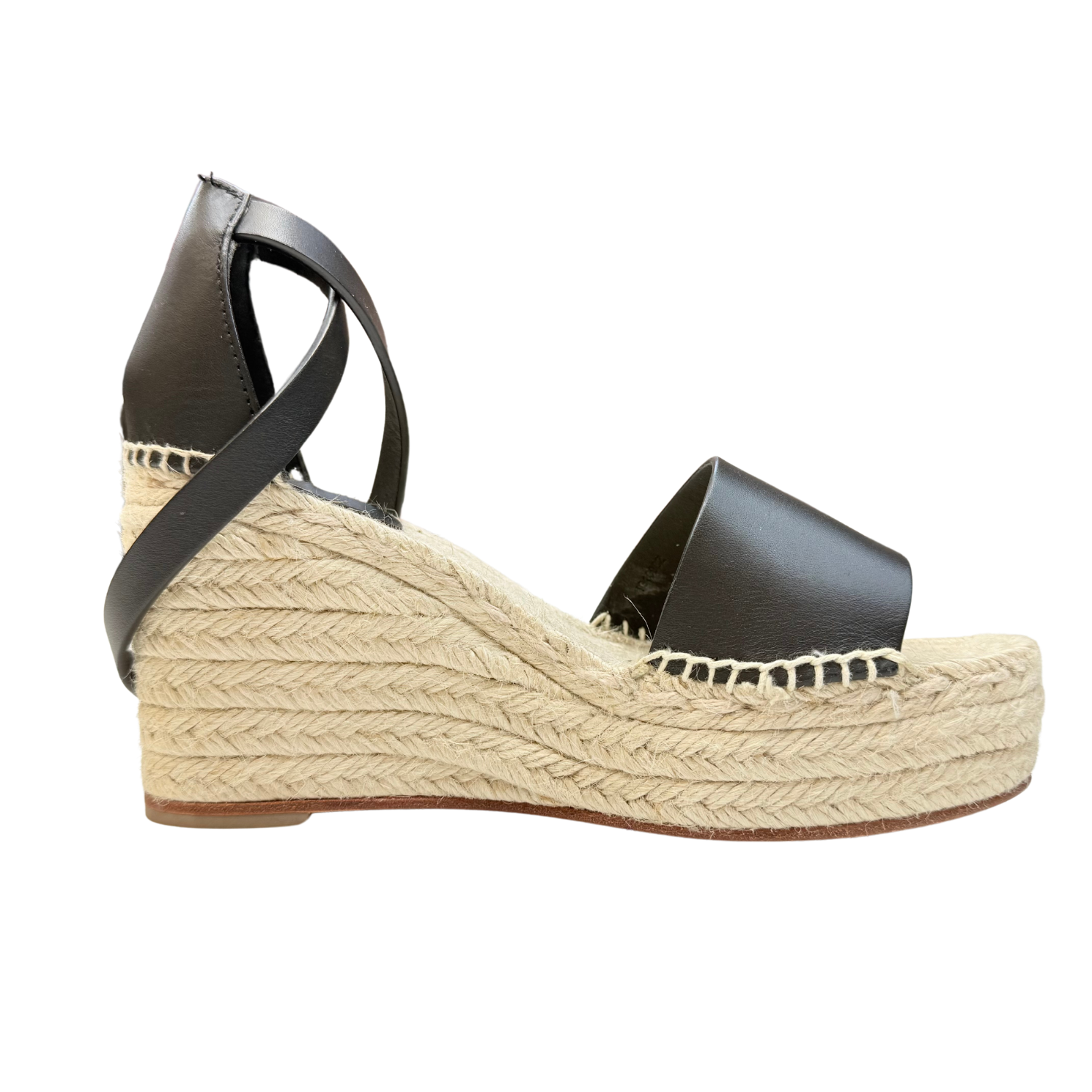 Hermès Leather Espadrilles Wedges Black