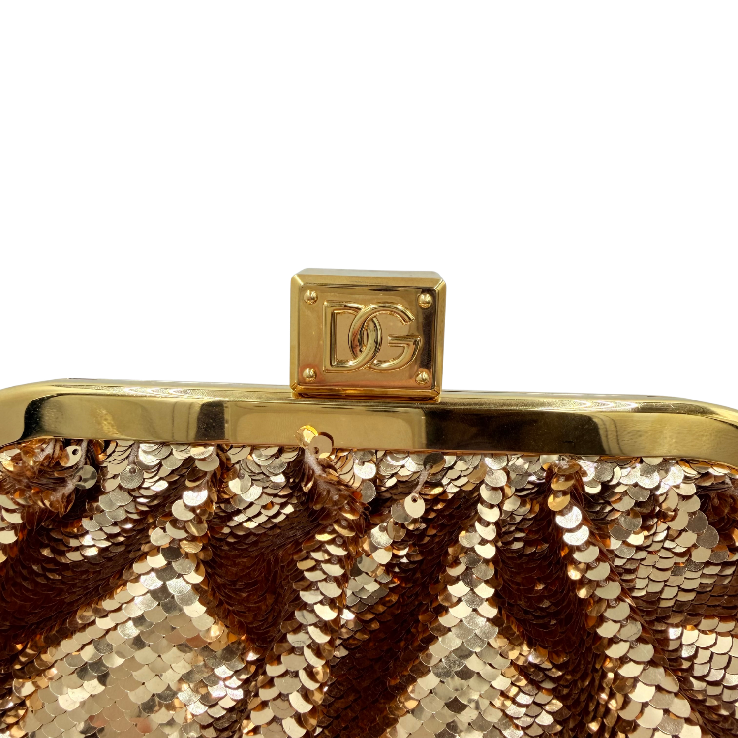 Dolce & Gabbana Small Maria Sequin Embellish Clutch Rose Gold
