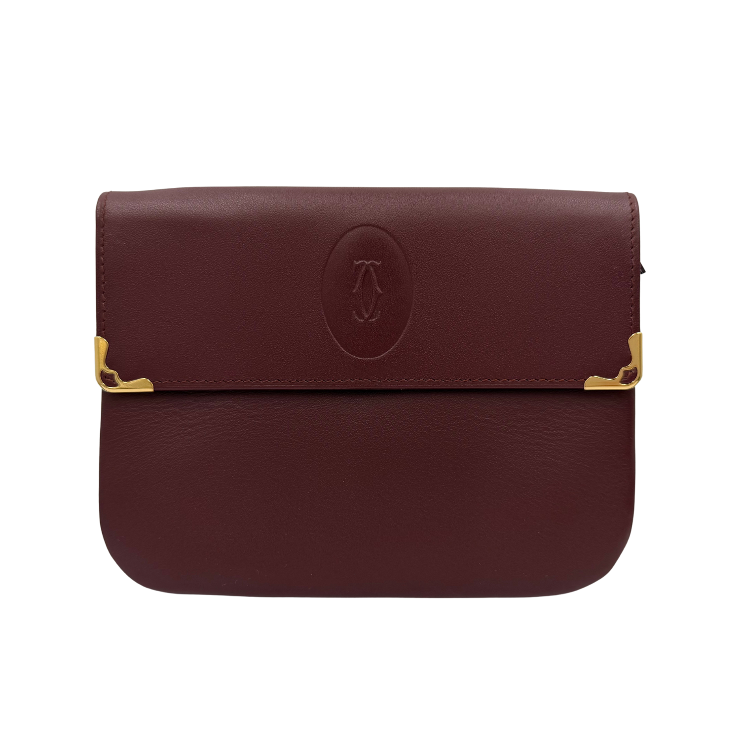 Cartier Medium Vintage Pouch Flap Wallet Burgundy