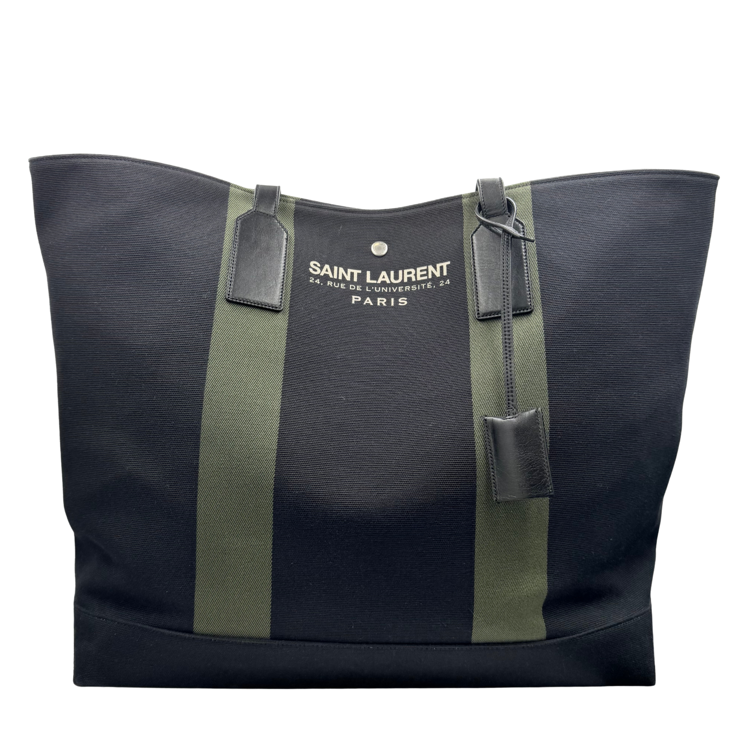 Yves Saint Laurent Canvas Beach Shopping East West Tote Black
