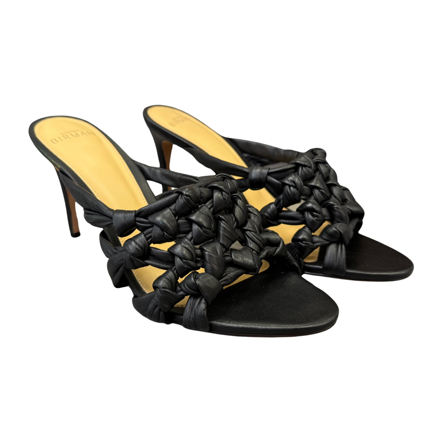 Alexandre Birman Carlotta Braided Leather Heeled Sandals Black