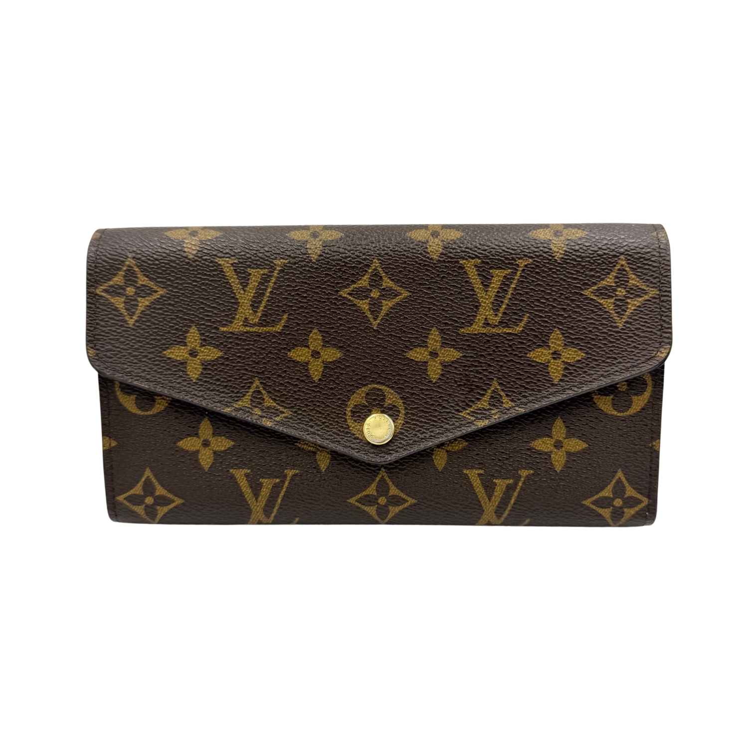 Louis Vuitton Sarah Flap Wallet Monogram Canvas Brown