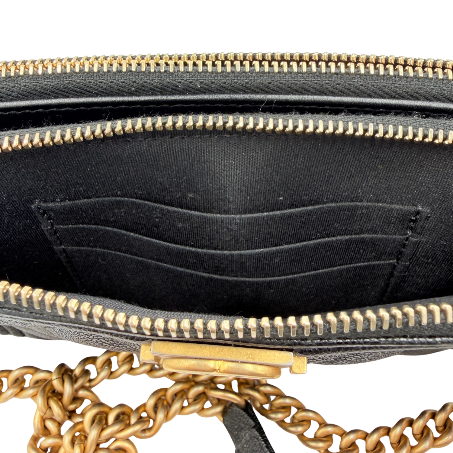 Chanel Small Caviar Quilted Boy Wallet on Chain Black