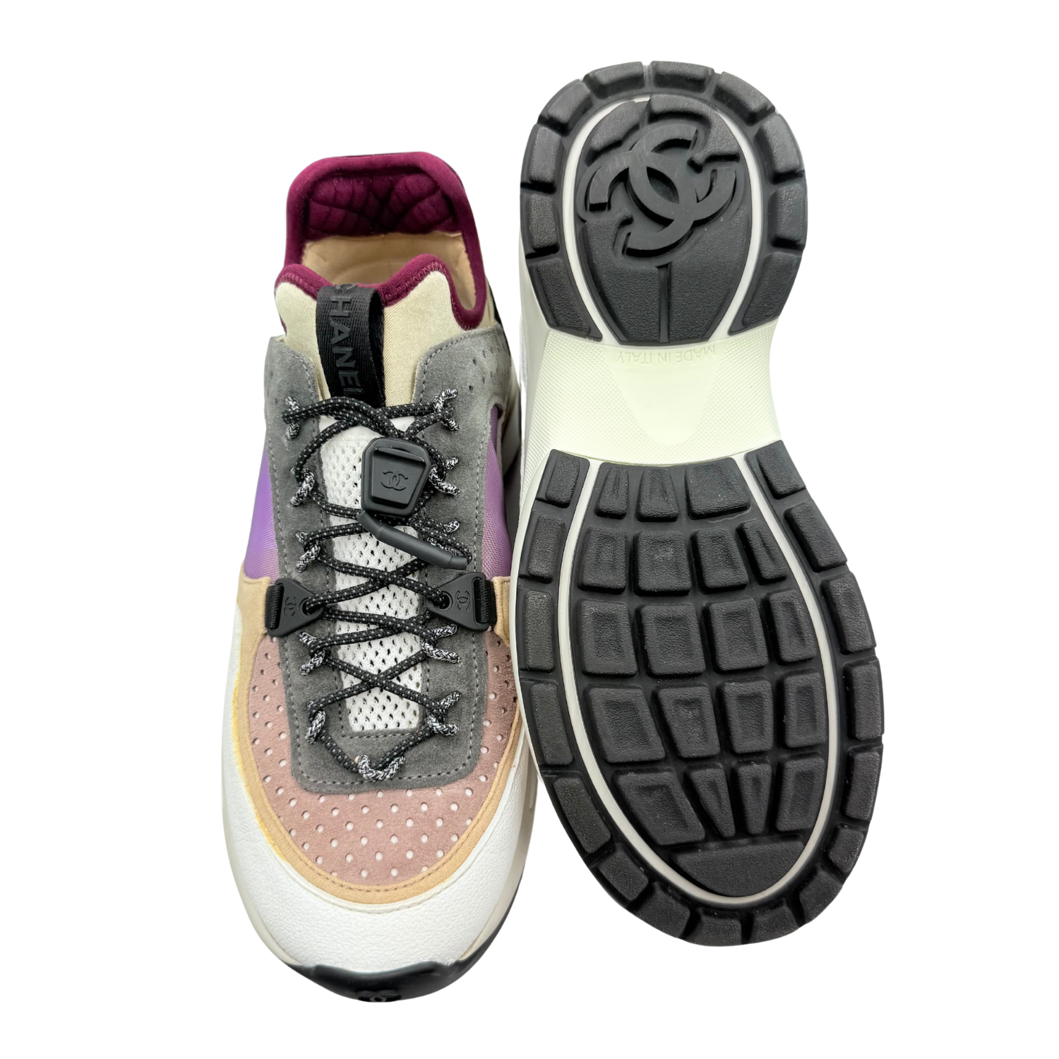 Chanel CC Athletic Sneakers Purple Print