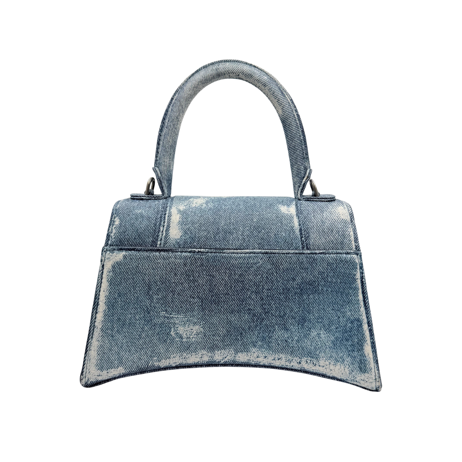 Balenciaga Small Hourglass Handle Bag with Crossbody Strap Denim
