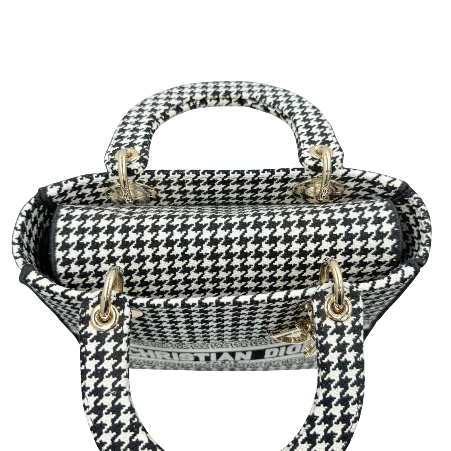Christian Dior Medium Lady Dior Bag Houndstooth