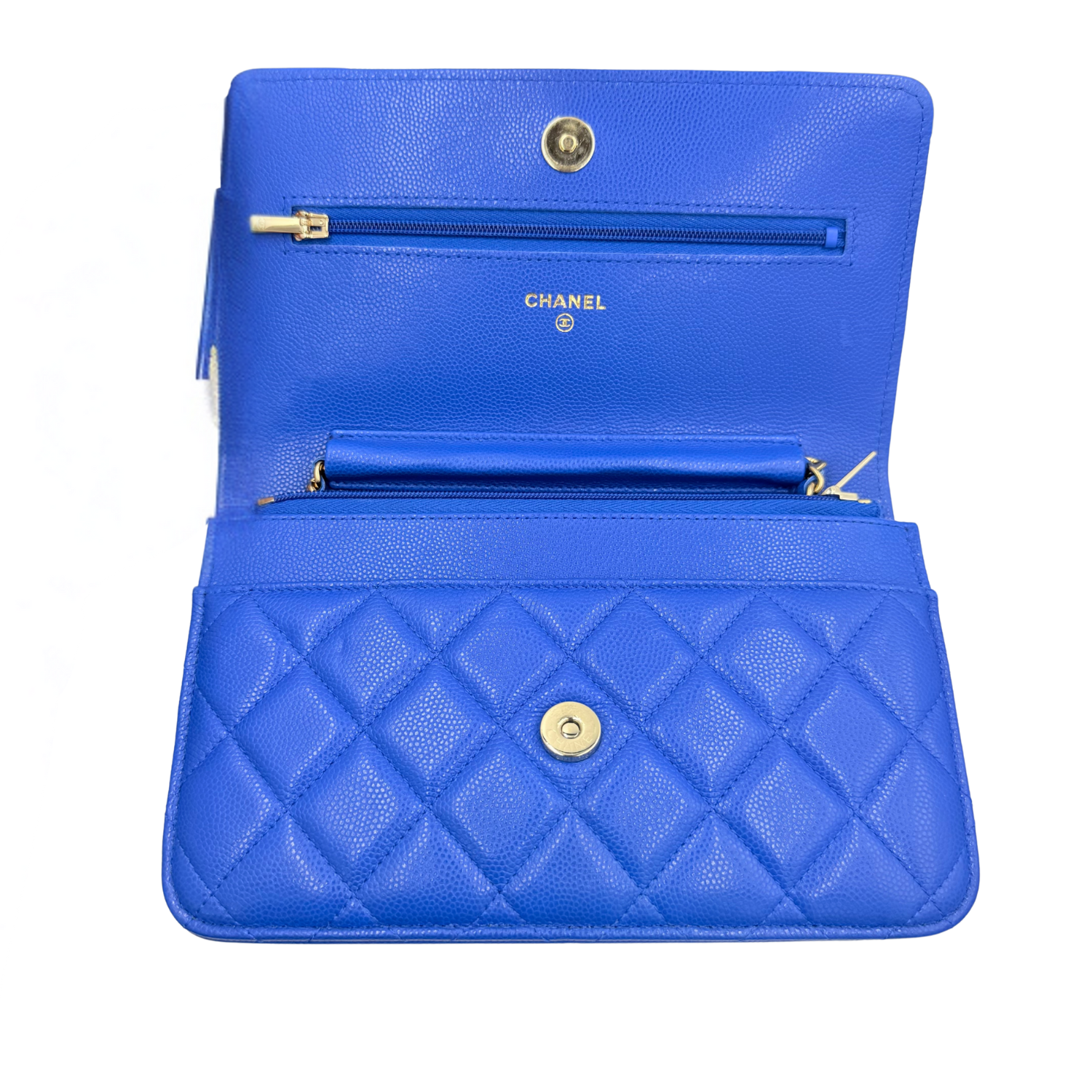 Chanel Classic Caviar Wallet on Chain Royal Blue
