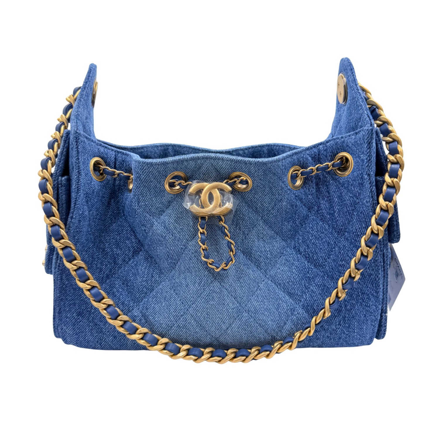 Chanel Mini Quilted Washed Denim Chanel 25 Handbag Blue
