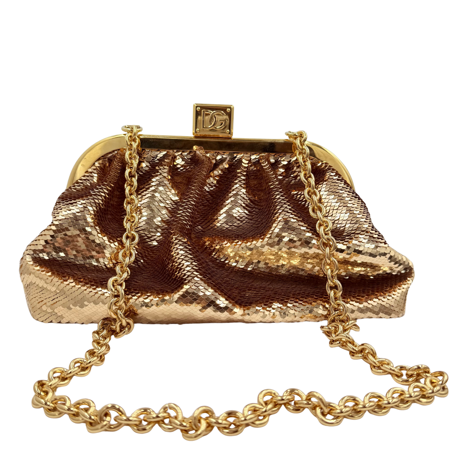 Dolce & Gabbana Small Maria Sequin Embellish Clutch Rose Gold