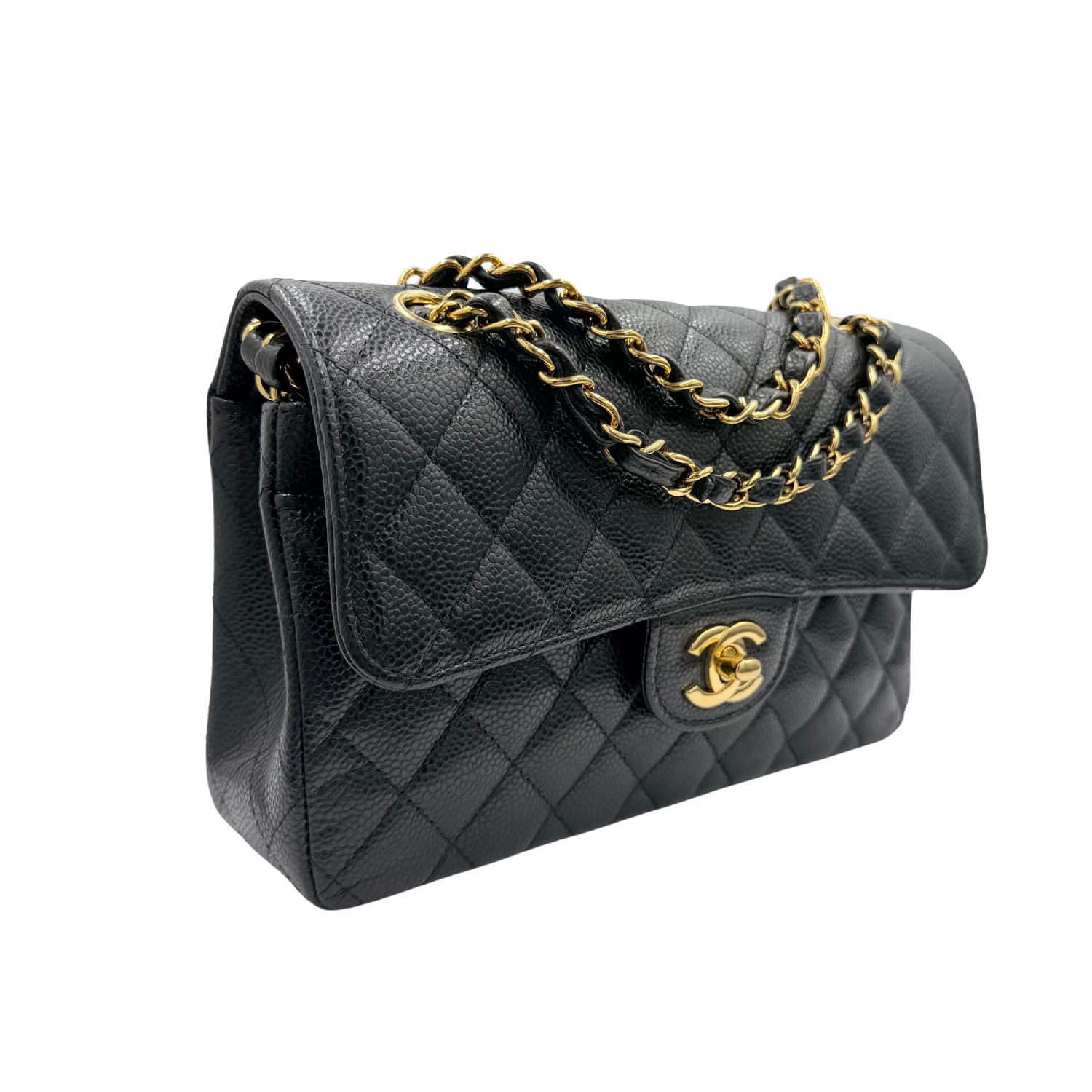 Chanel Small Quilted Caviar Classic Double Flap Bag Black