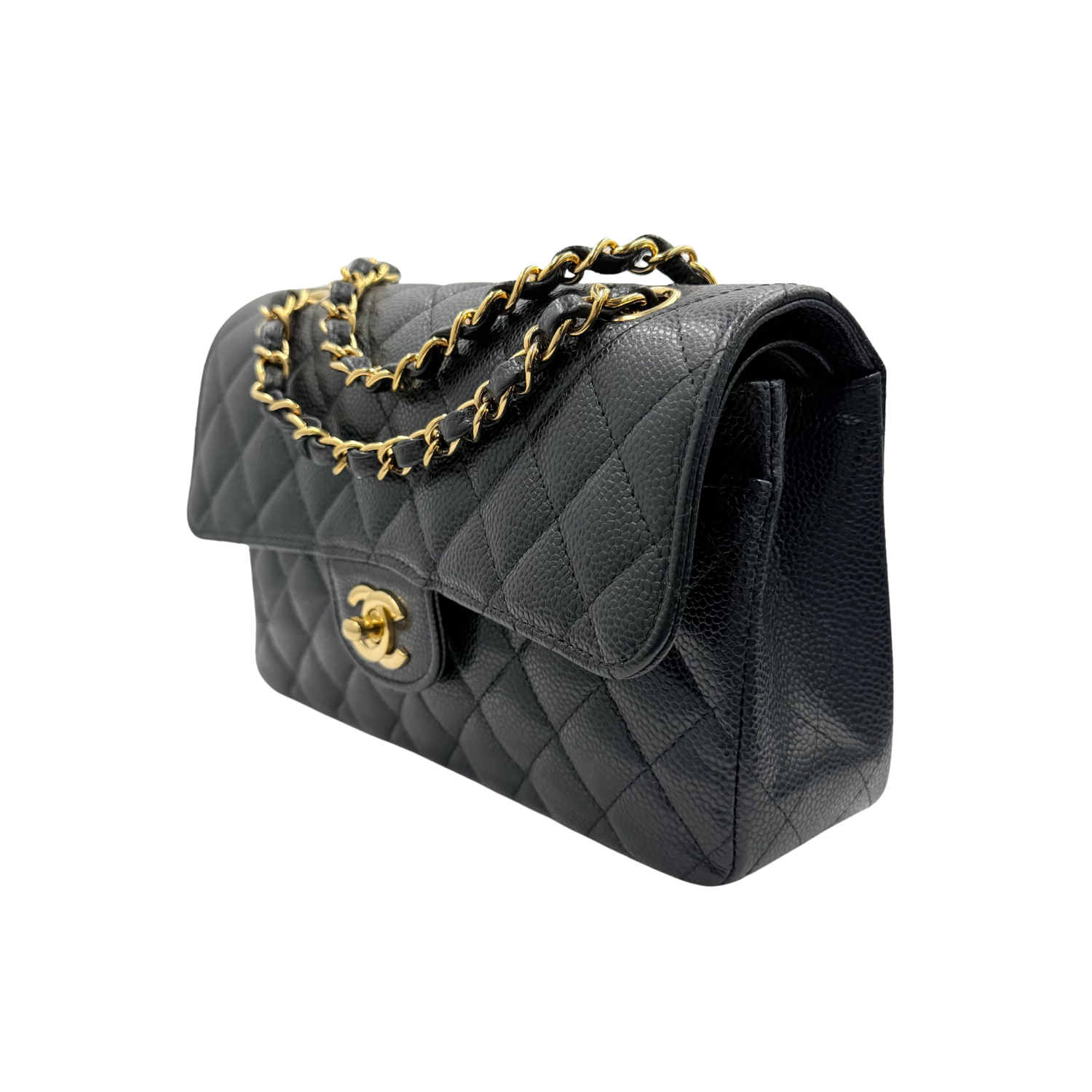 Chanel Small Quilted Caviar Classic Double Flap Bag Black