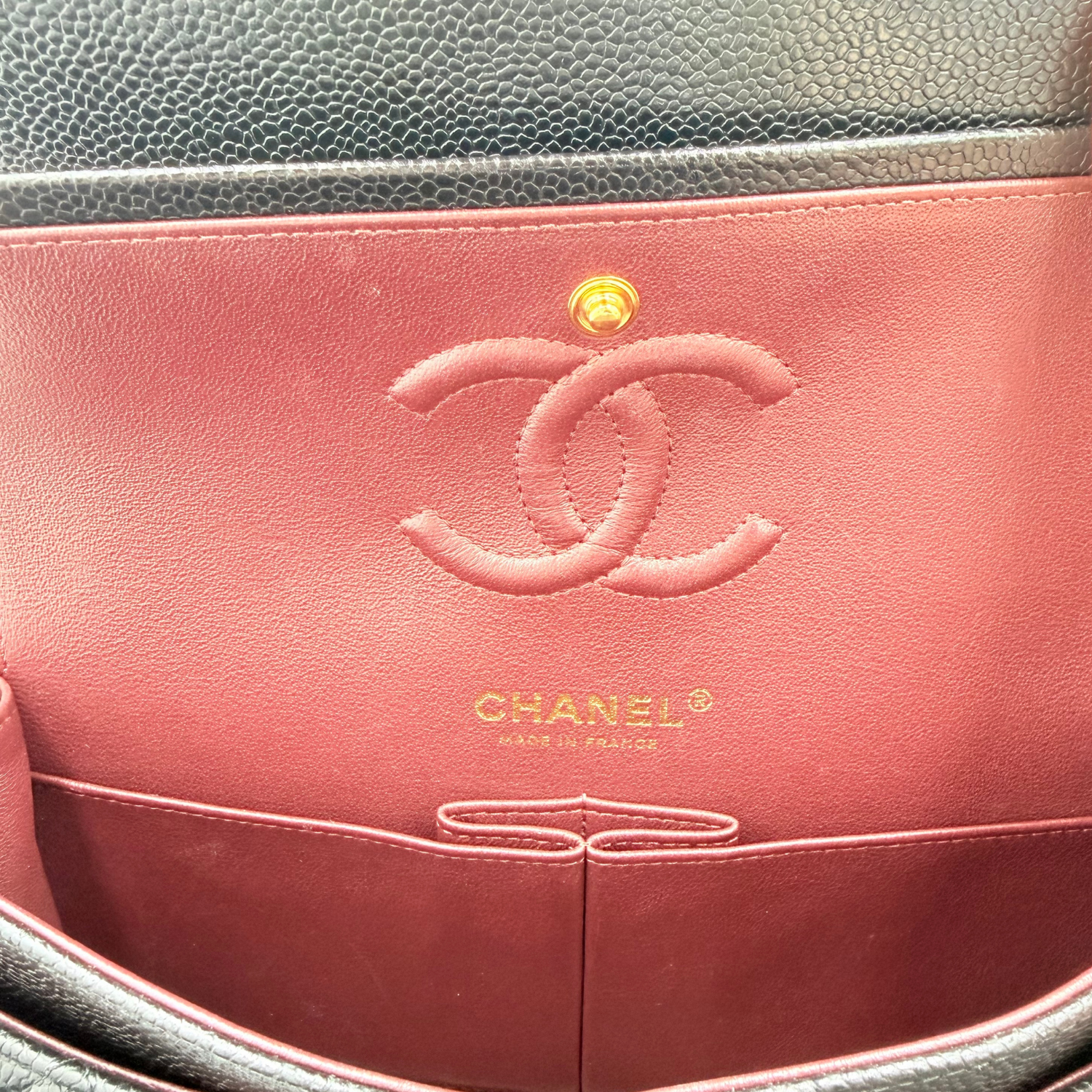 Chanel Small Quilted Caviar Classic Double Flap Bag Black