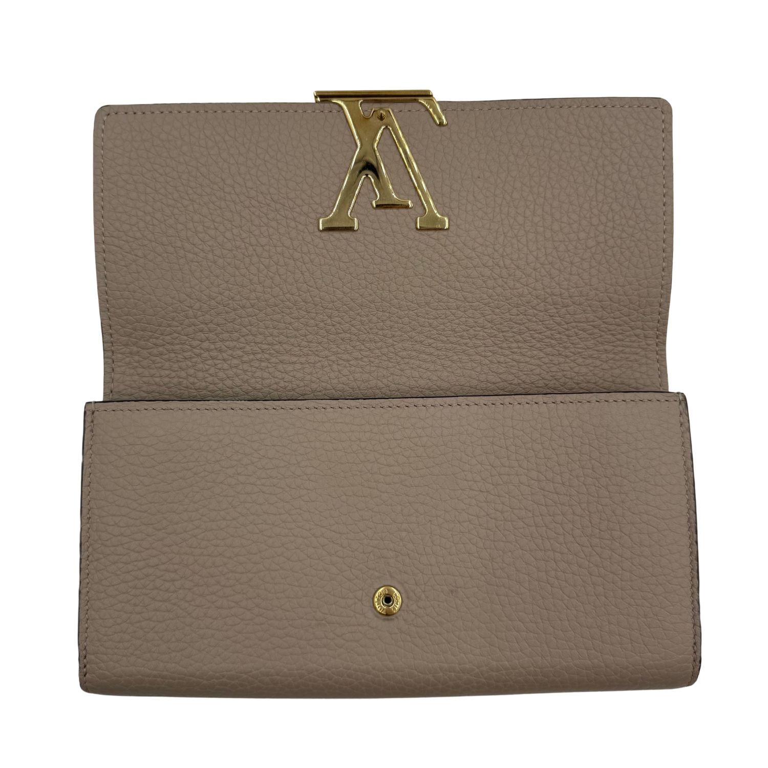 Louis Vuitton Capucines Flap Wallet Pebble