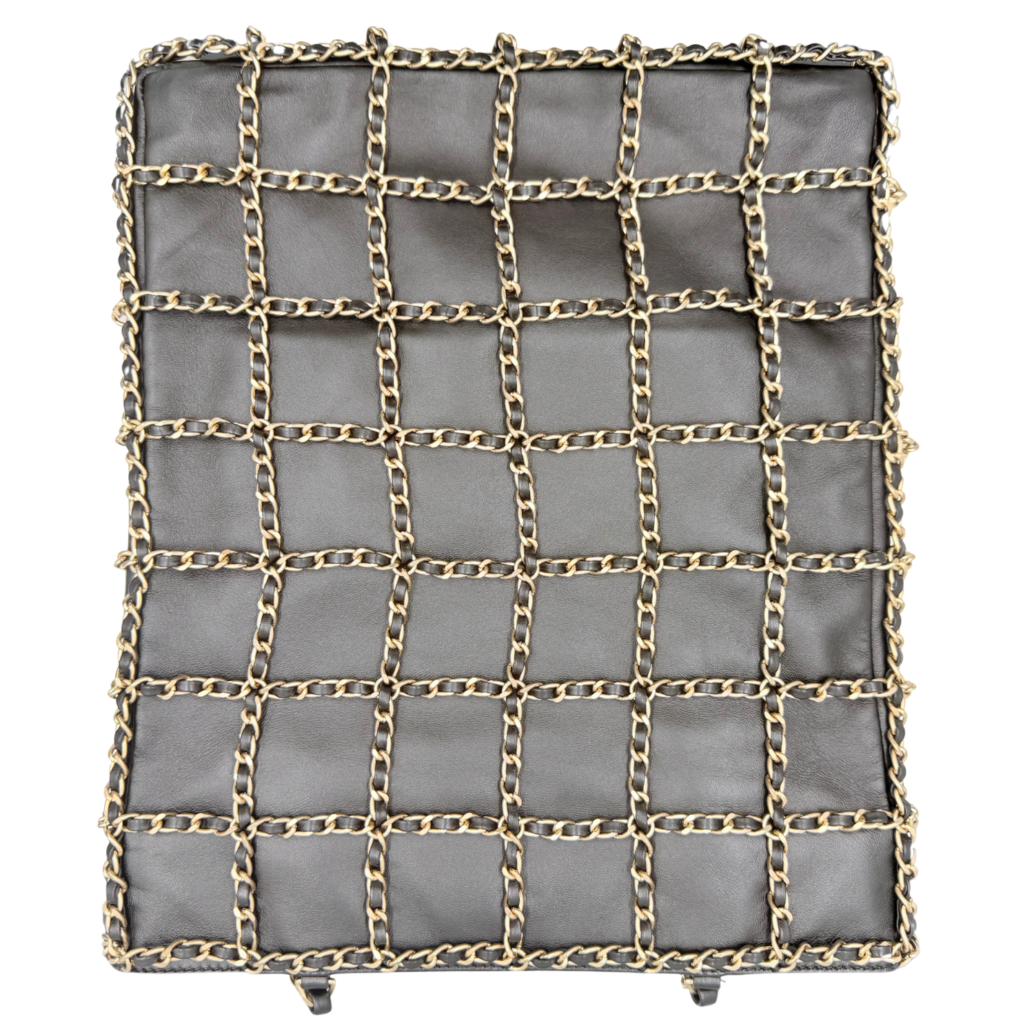 Maxi Chain Frame Shopper Tote Black