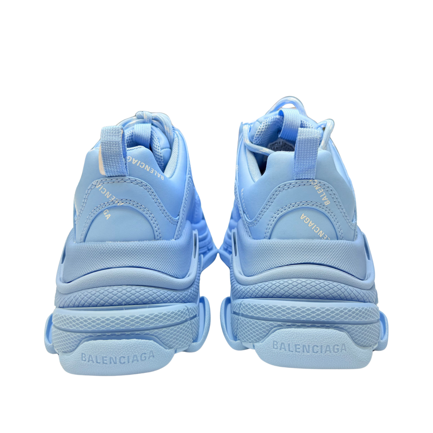 Balenciaga All Over Logo Triple S Sneakers Blue Grey