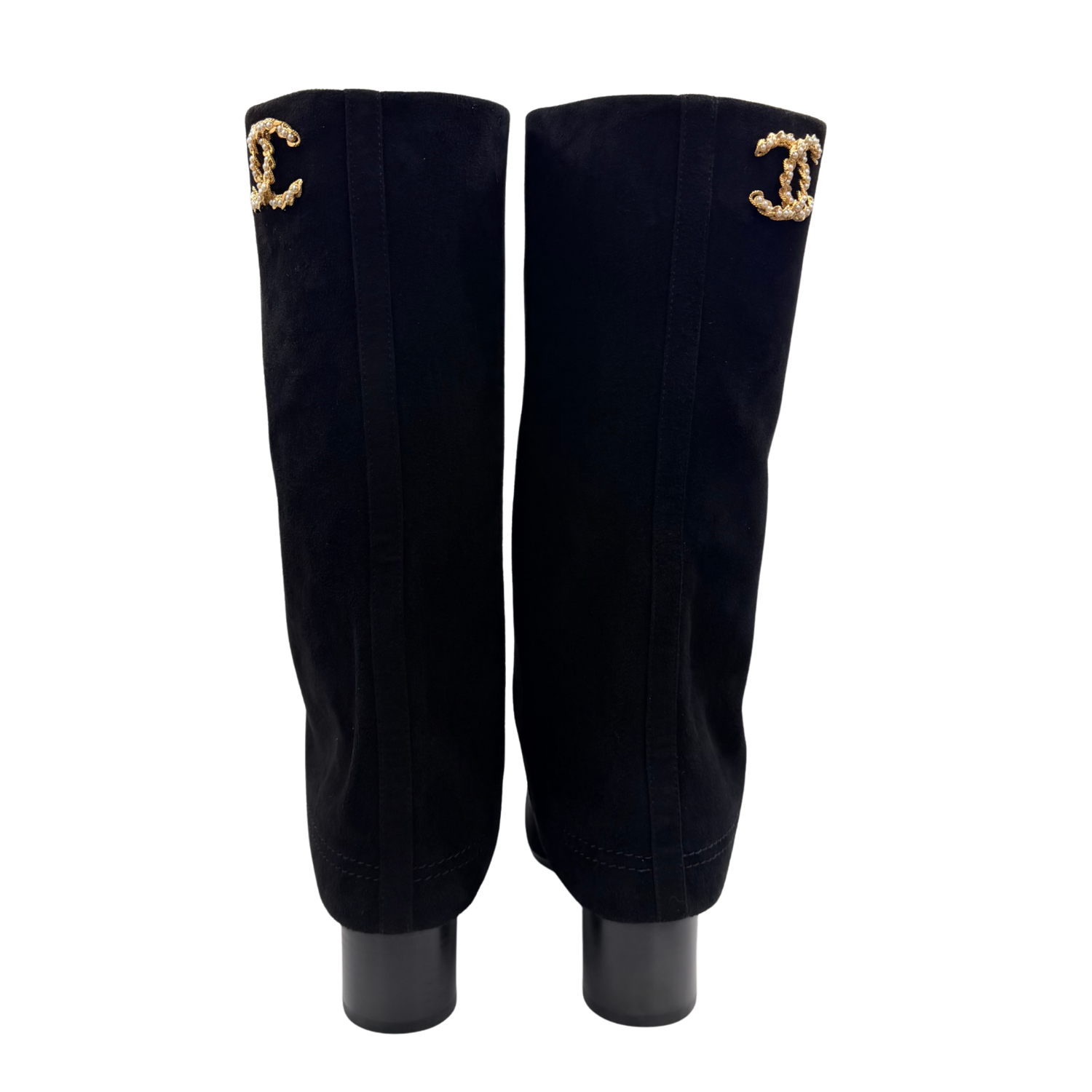 Chanel 2025 Interlocking CC Logo Rain Boots Black Size 39.5