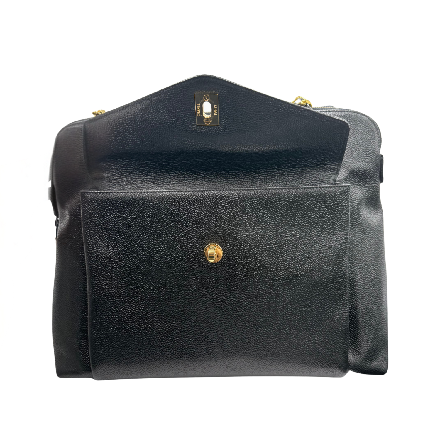 Chanel Vintage Medium Envelope Shoulder Bag Black
