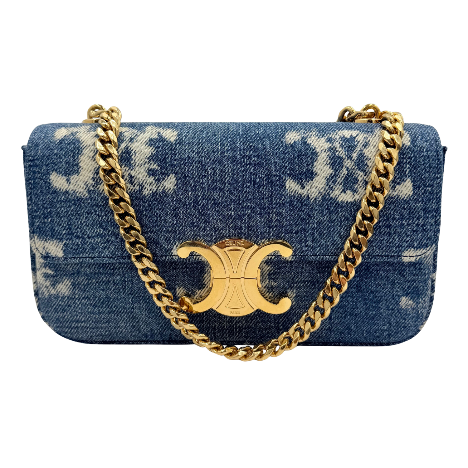 Celine Triomphe Claude Chain Bag Denim