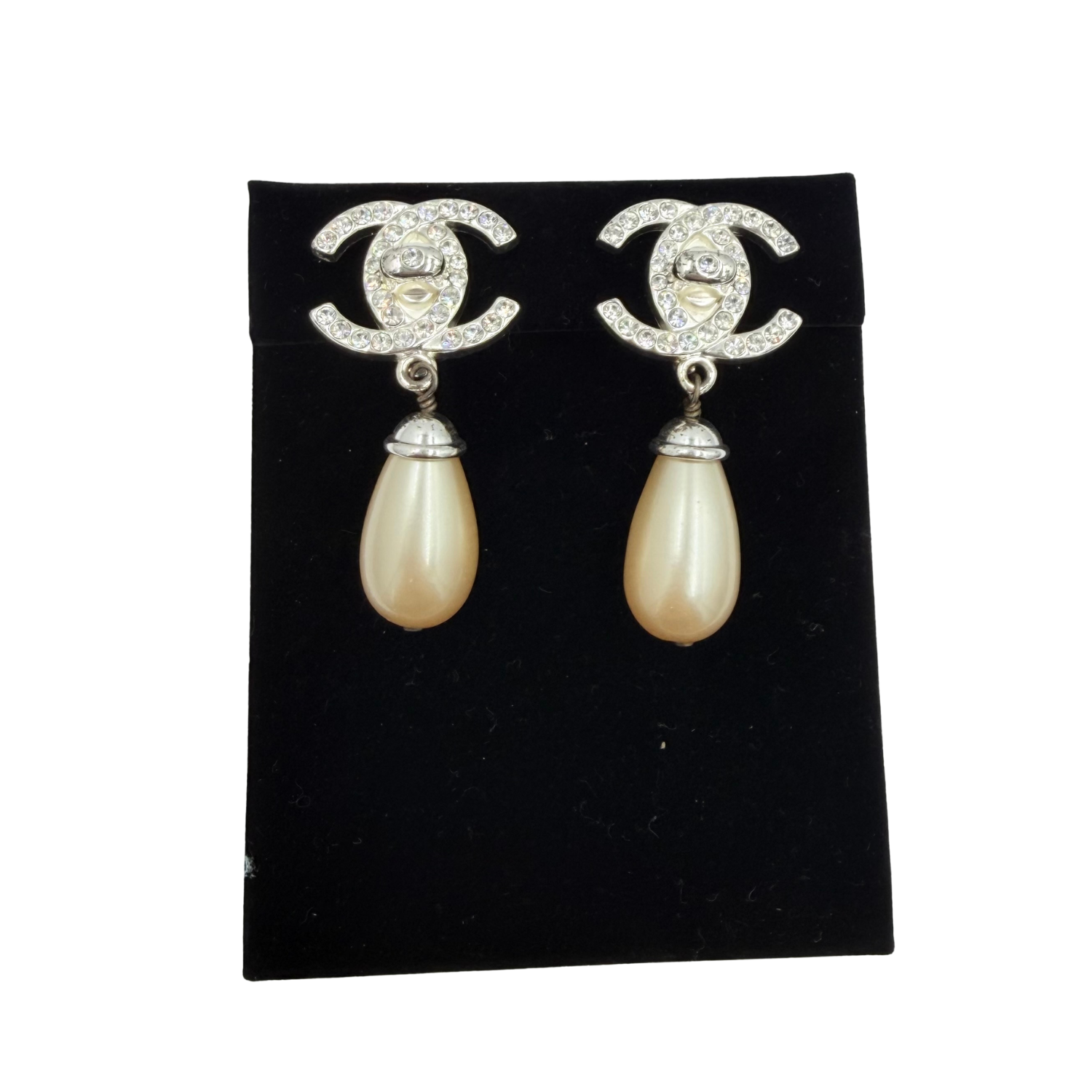 Vintage CC Pearl Drop Earrings