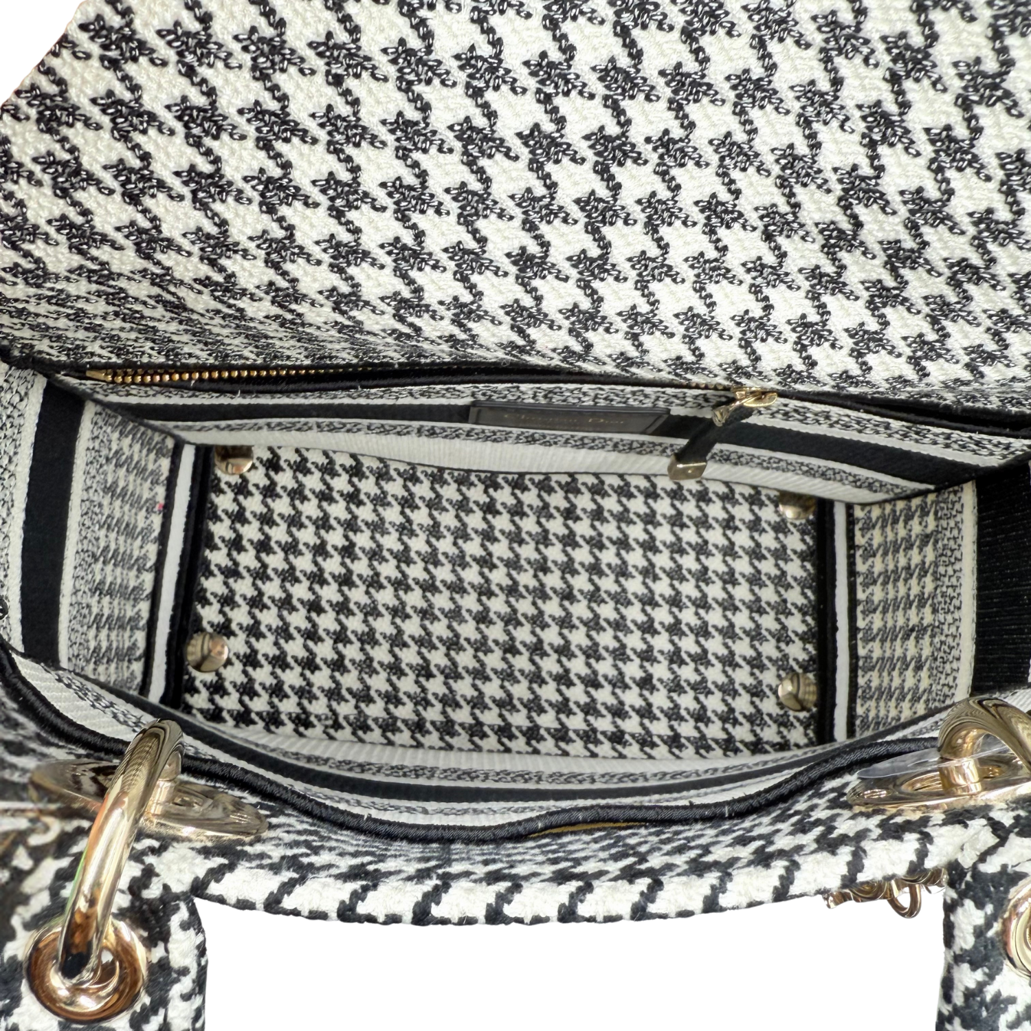 Christian Dior Medium Lady Dior Bag Houndstooth