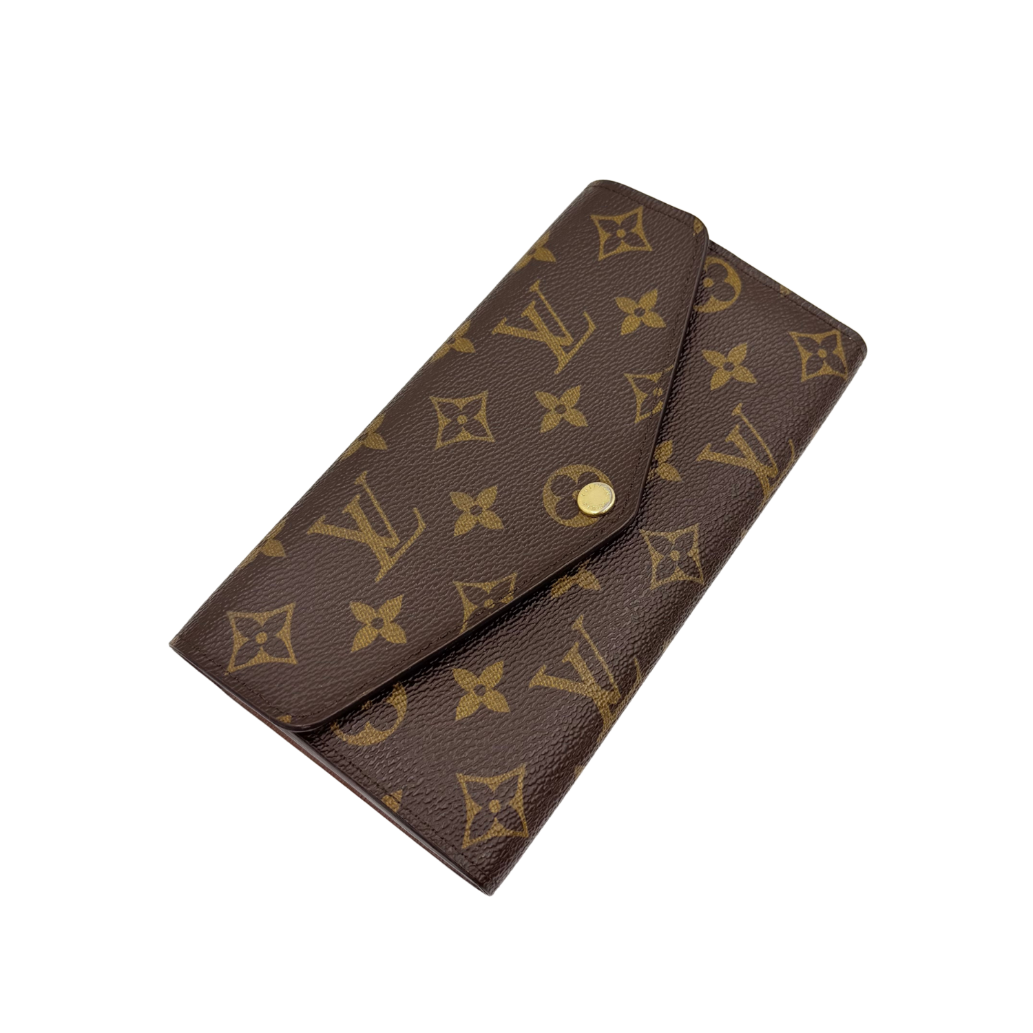 Louis Vuitton Sarah Flap Wallet Monogram Canvas Brown
