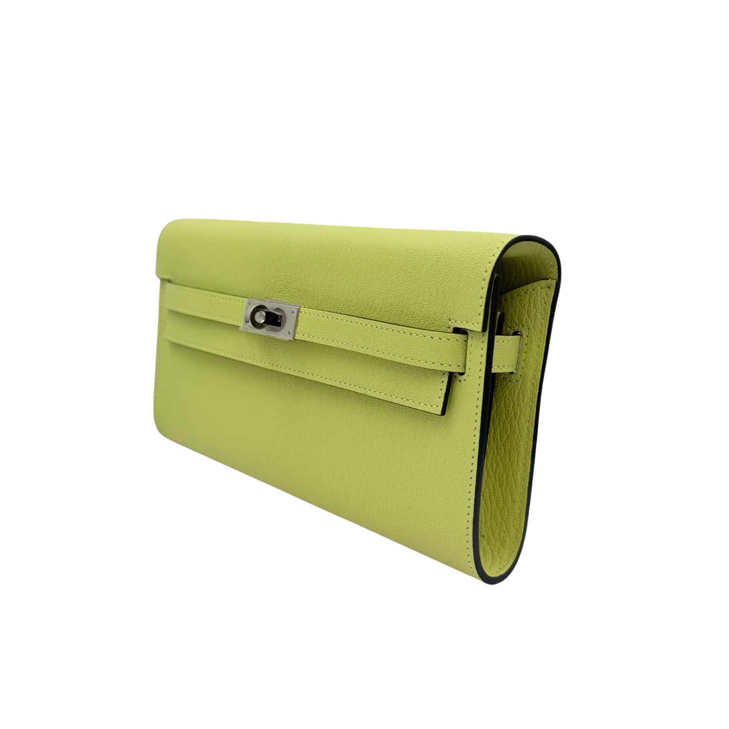 Kelly Wallet To Go Chevre Palladium Hardware Jaune Bourgeon