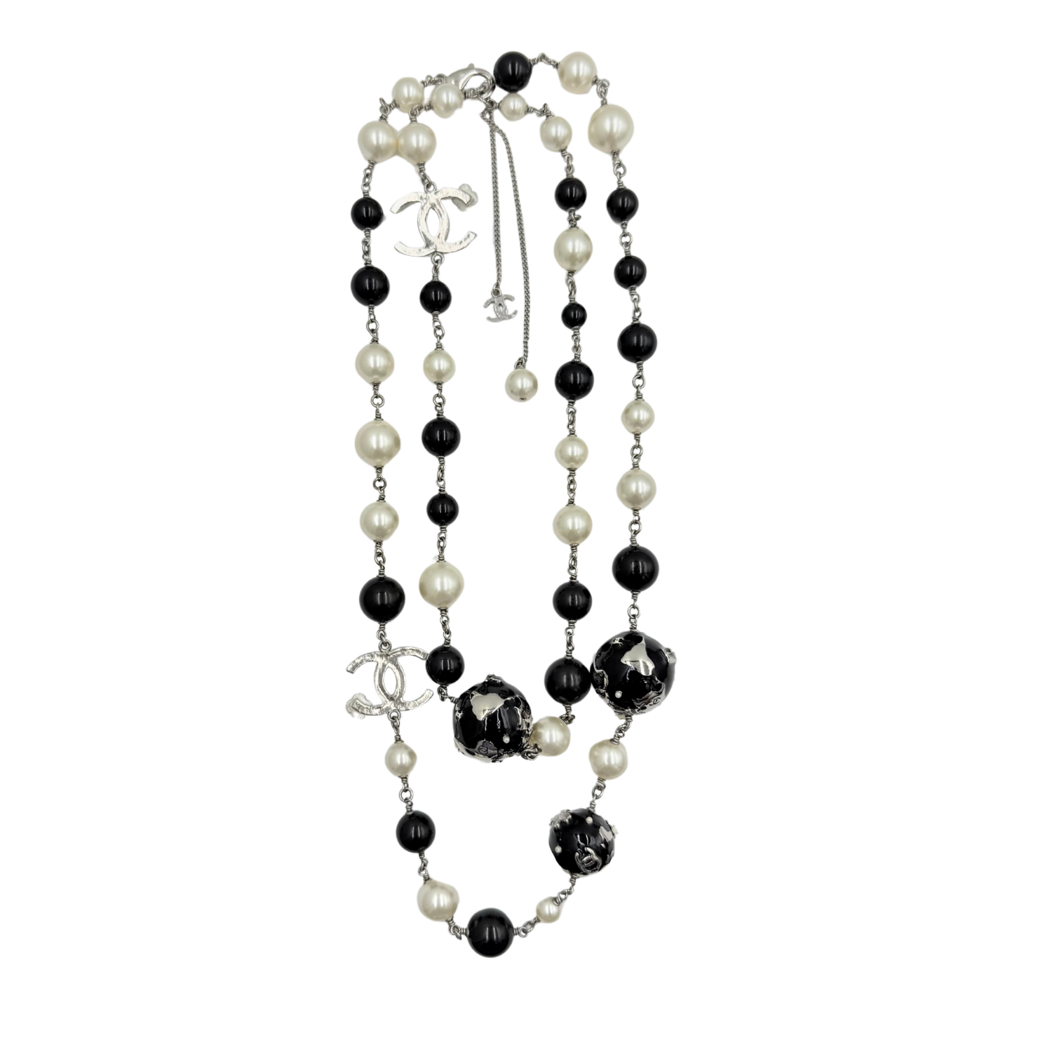 Chanel CC Globe Charm Station Necklace