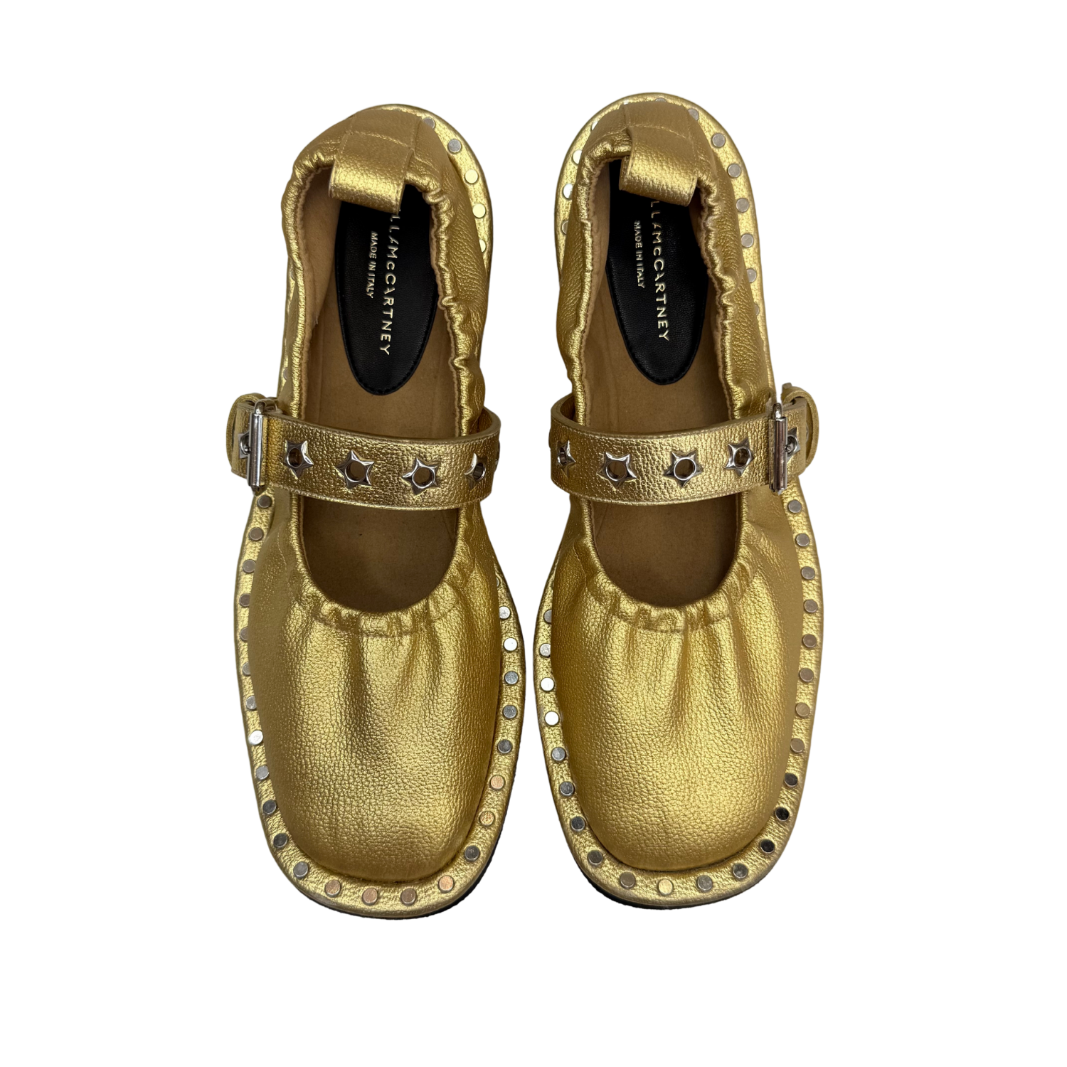 Stella McCartney Falabella Buckled Mary Jane Ballet Flats Gold