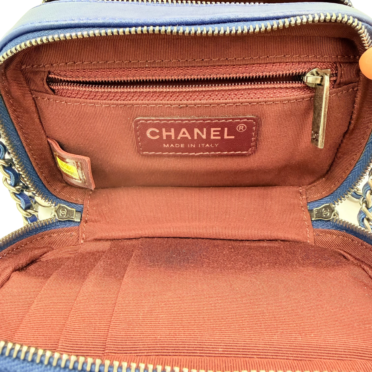 Chanel Quilted Lambskin Mini Coco Boy Camera Bag Blue