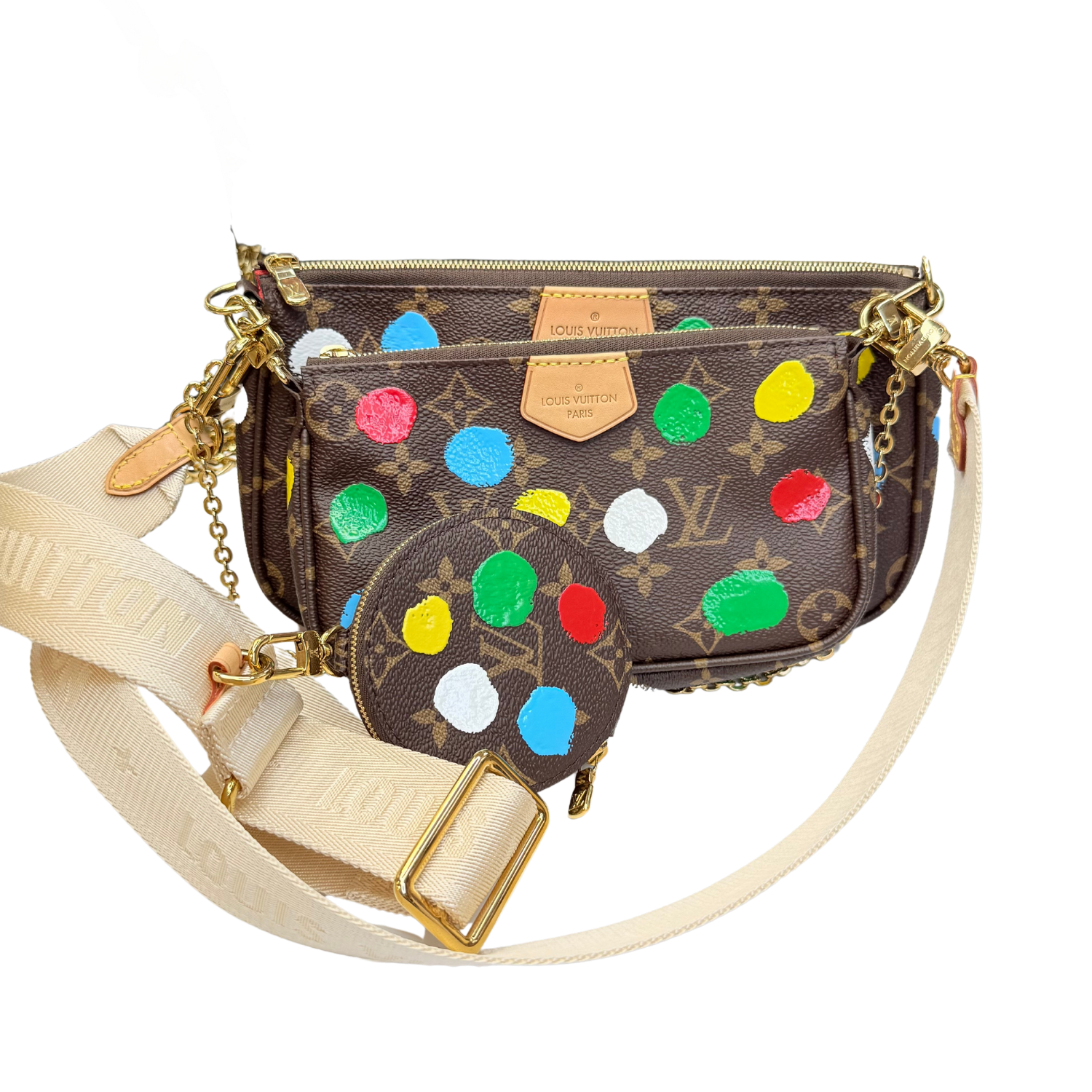 Louis Vuitton x Yayoi Kusama Monogram Painted Dots Multi-Pochette Louis Vuitton x Yayoi Kusama Monogram Painted Dots Multi-Pochette