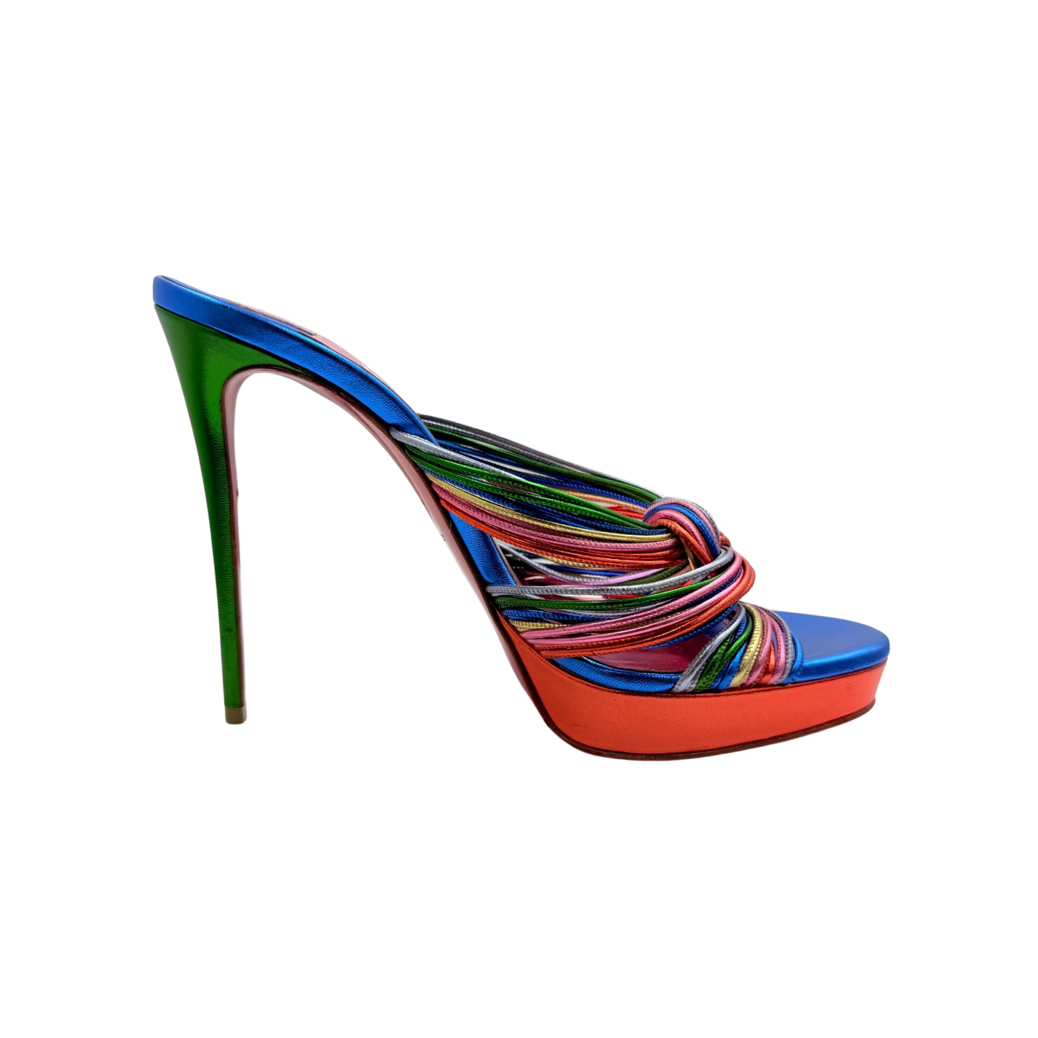 Christian Louboutin Laminato Multitaski Alta 120 Heeled Mules Multicolor