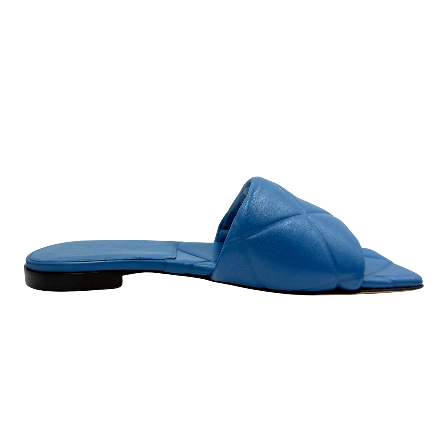 Bottega Veneta Leather Flat Slides Blue