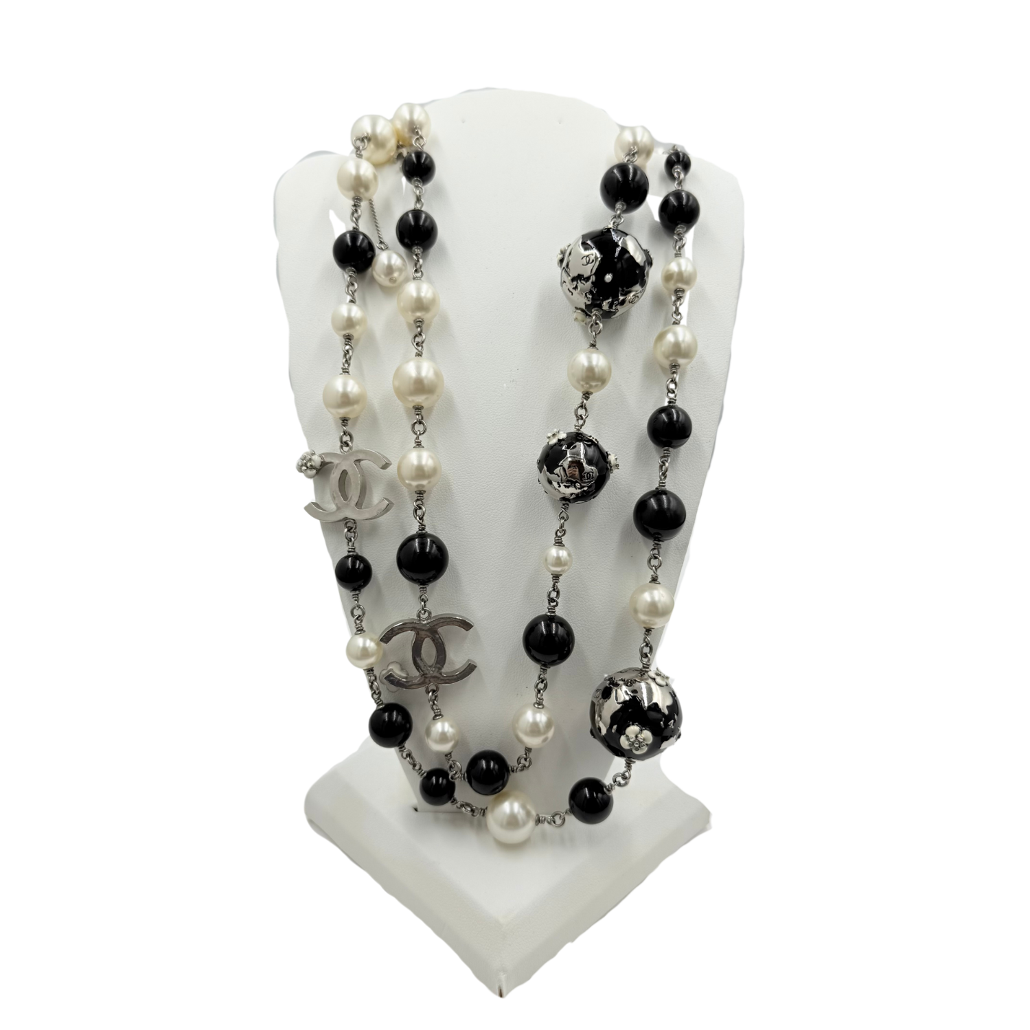 Chanel CC Globe Charm Station Necklace